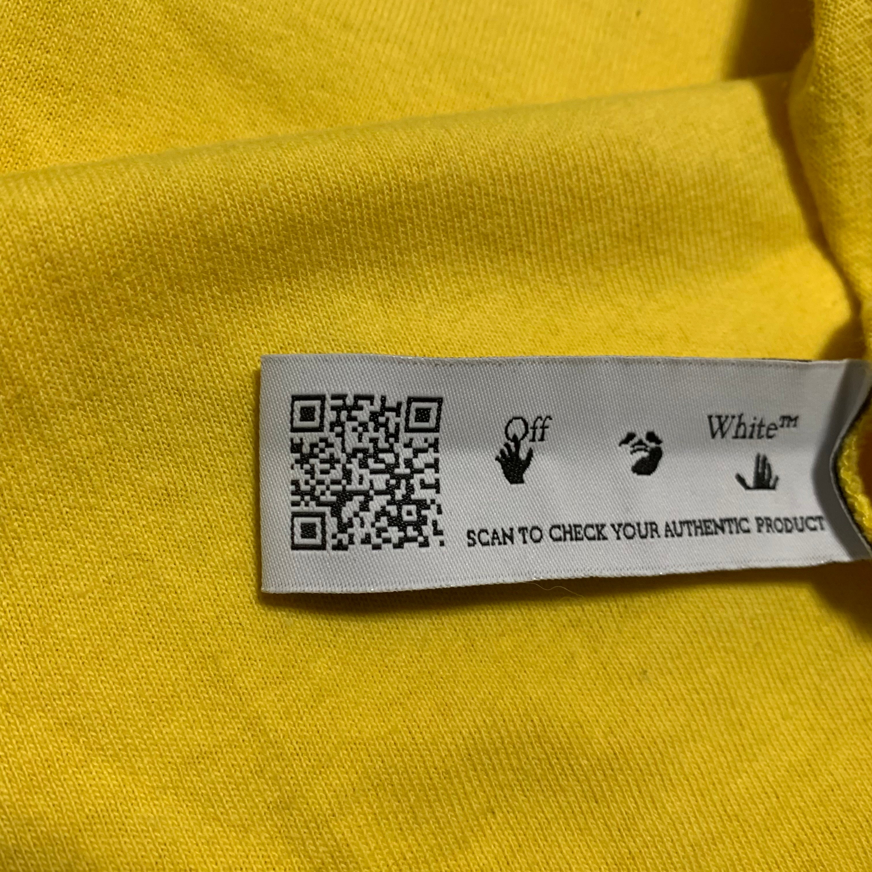 Off White Small Graffiti Arrows Yellow Tee Virgil Abloh
