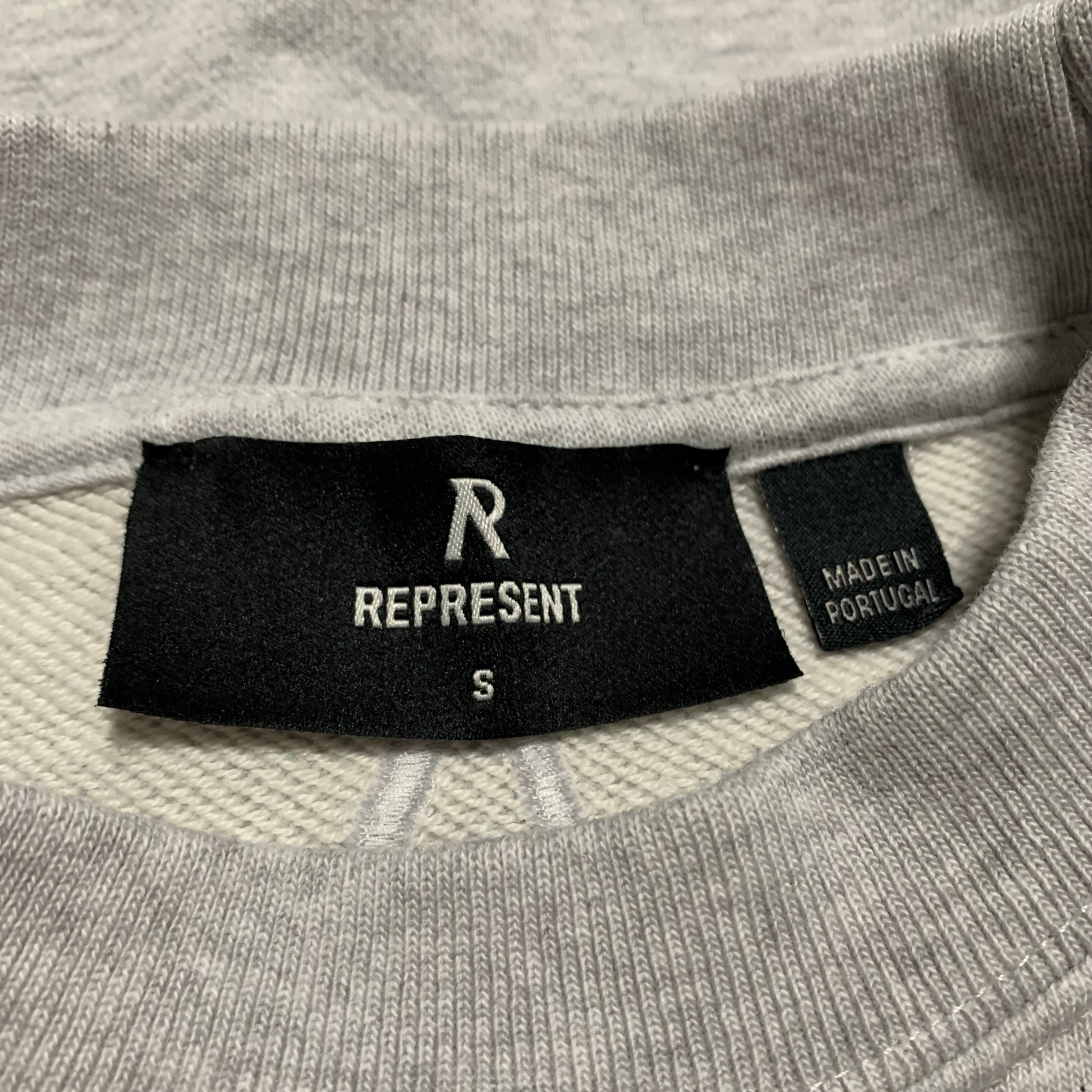 Represent Small Initial Ice Grey Marl Oversized Sweater Sweatshirt Crewneck