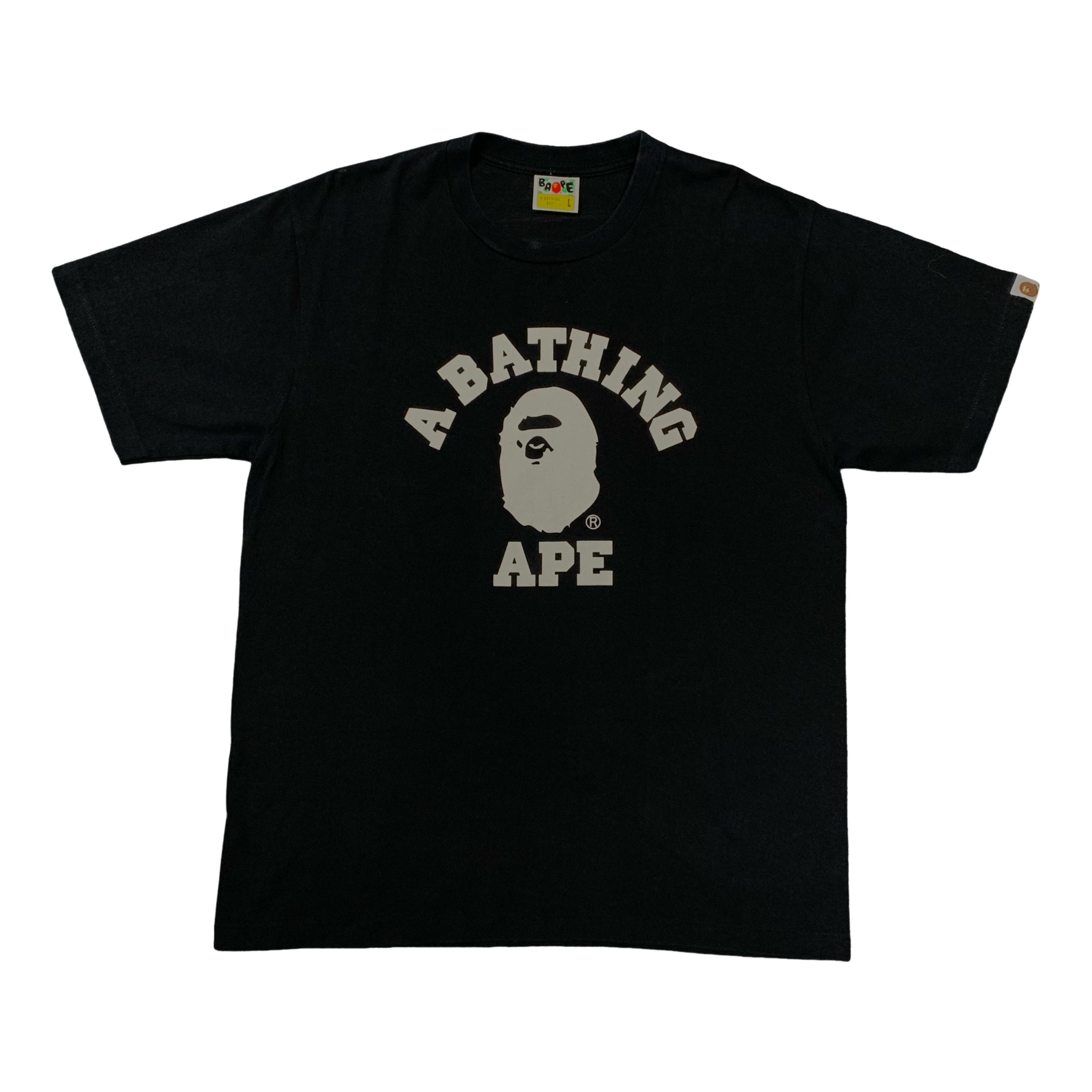 Bape Large Tee College Black T-Shirt A Bathing Ape