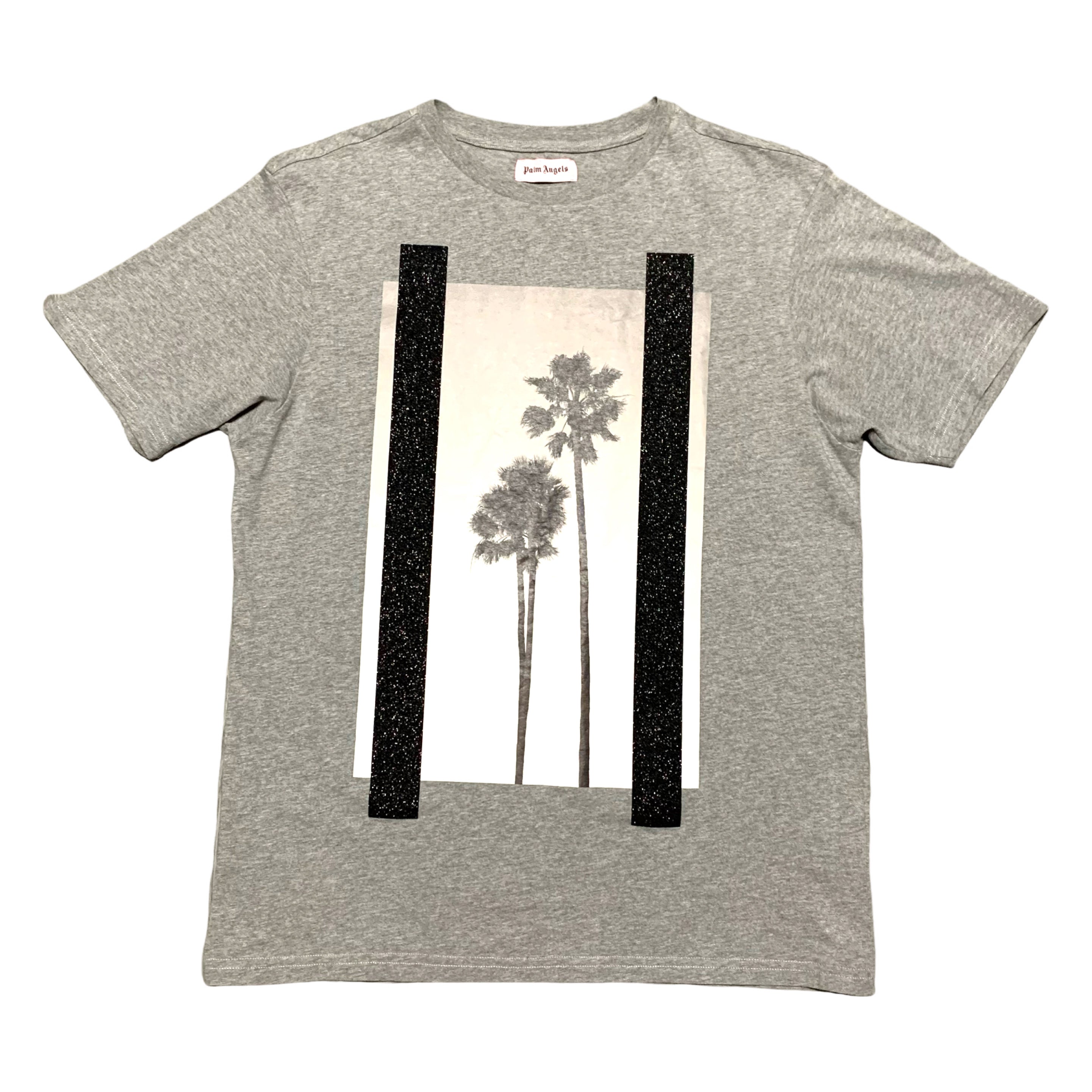 Palm Angels Small Plam Tree Graphic Grey Tee