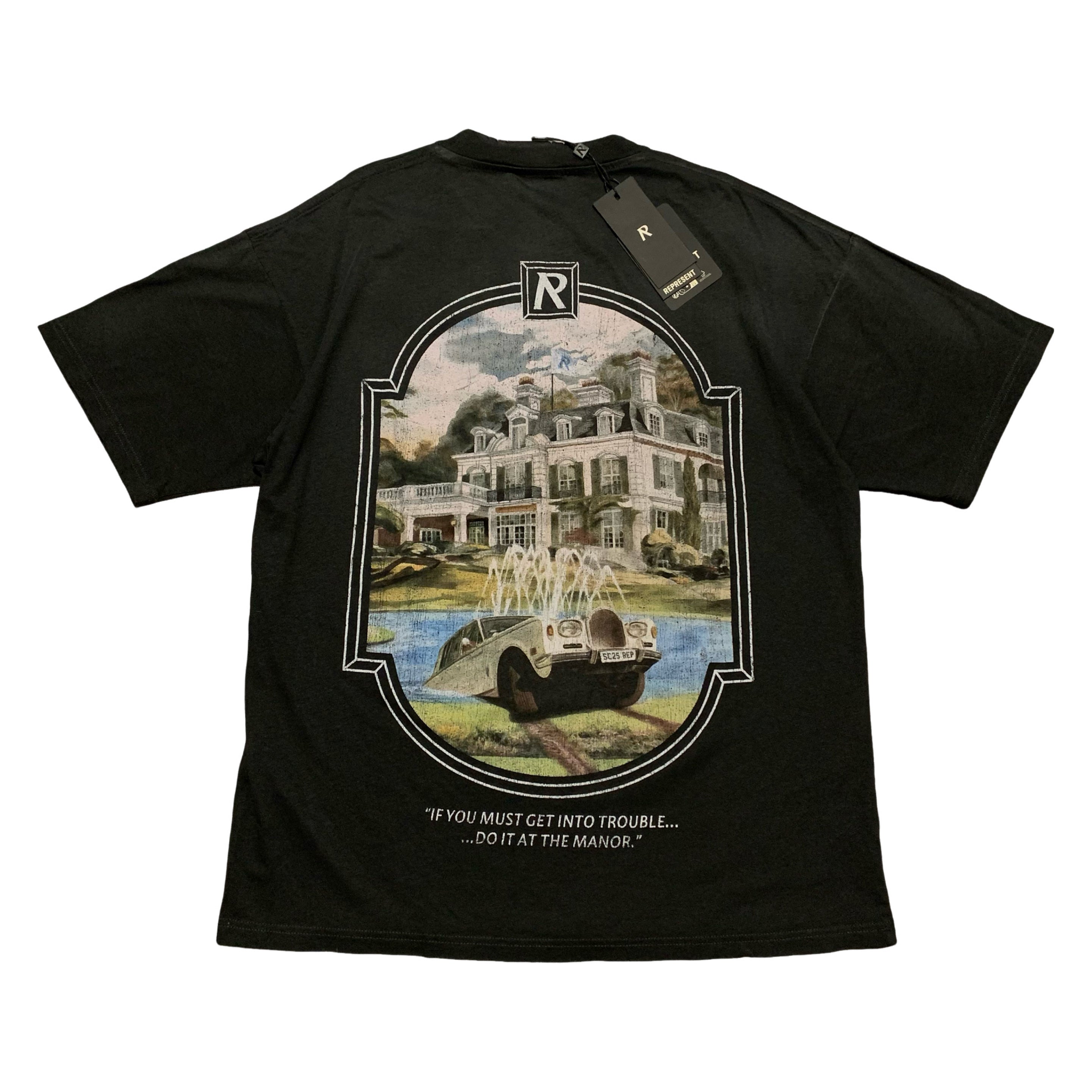 Represent Small Revere Manor Stained Black Tee
