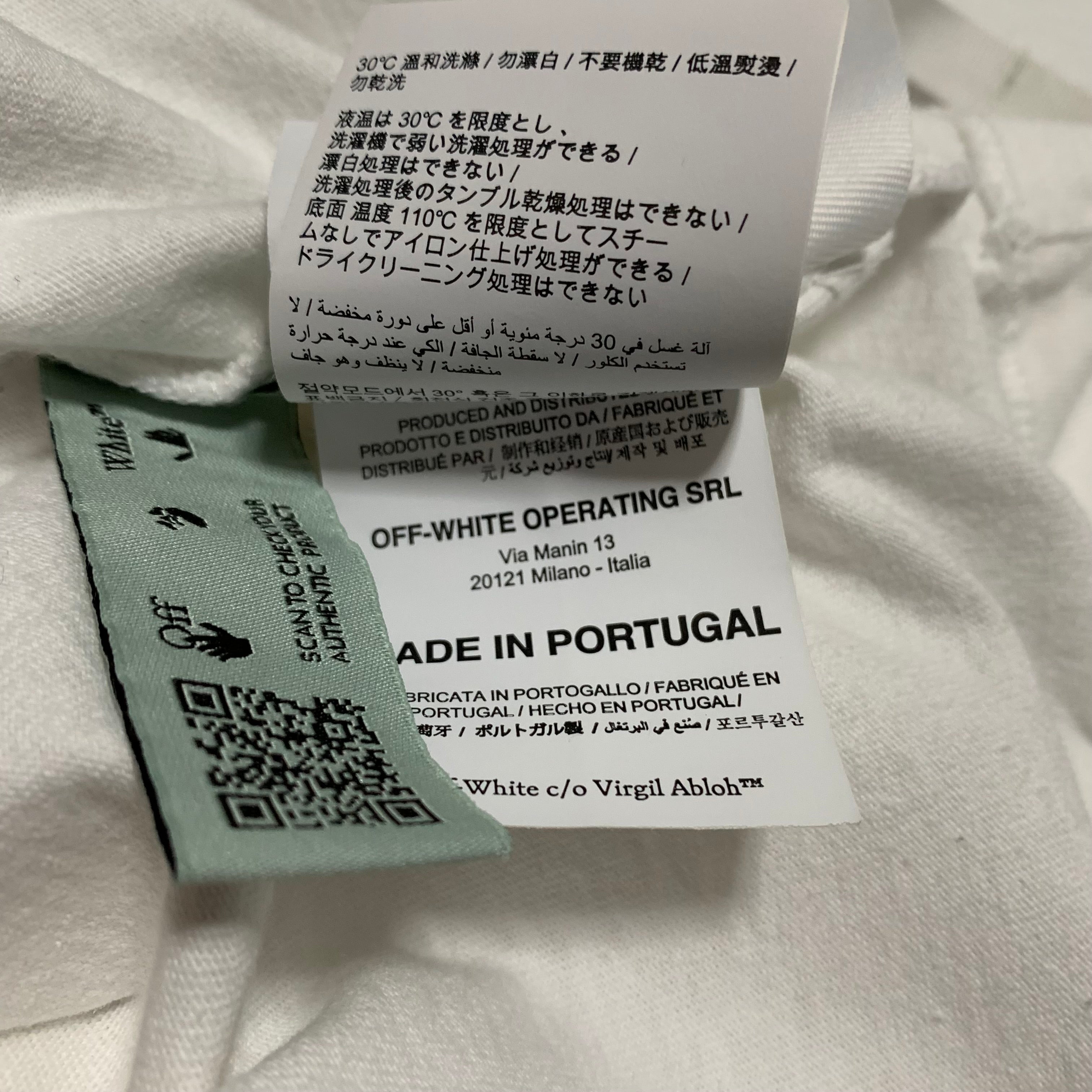 Off White Medium Hand Logo White Tee Virgil Abloh