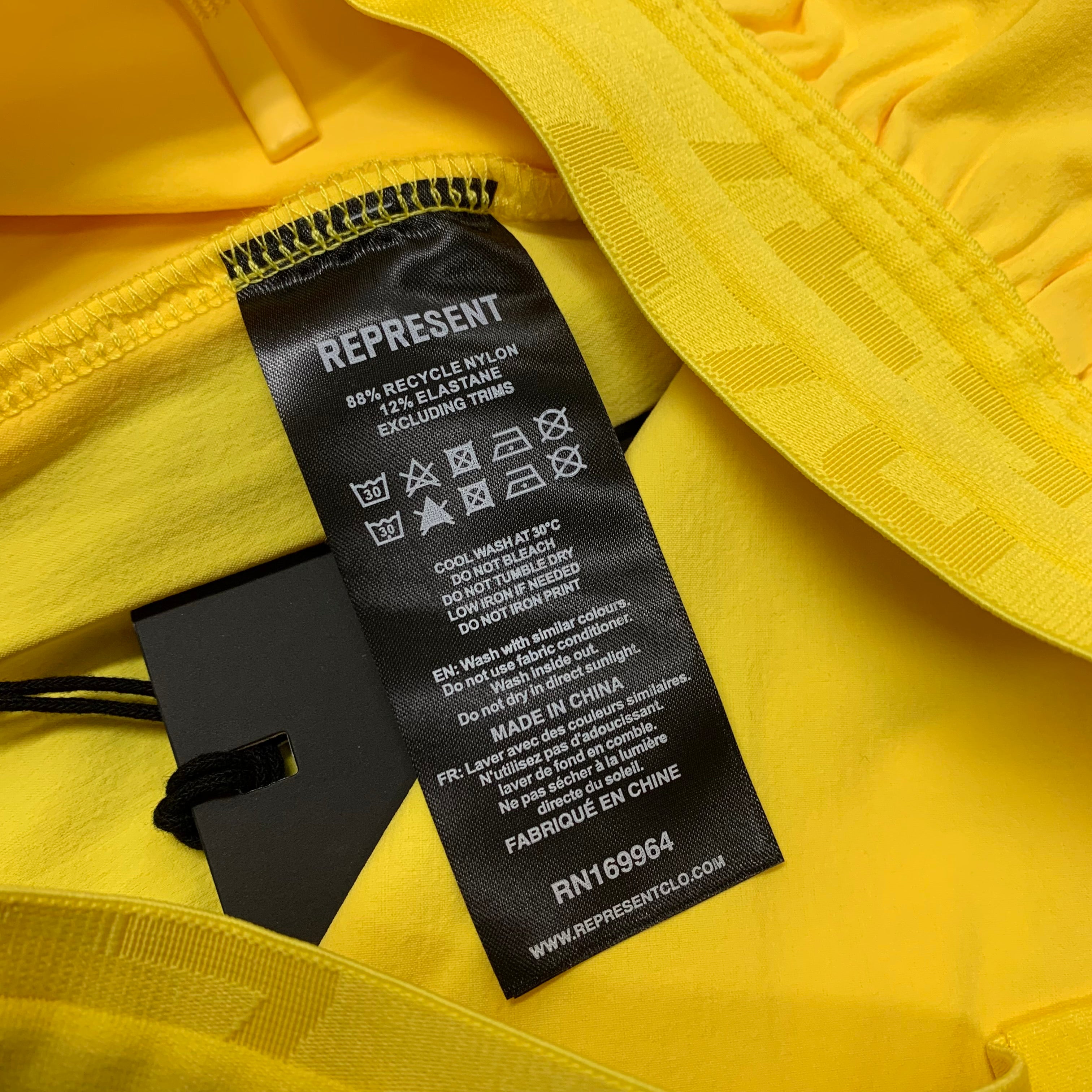 Represent Large Shorts Team 247 Fused Shorts Lemon Yellow