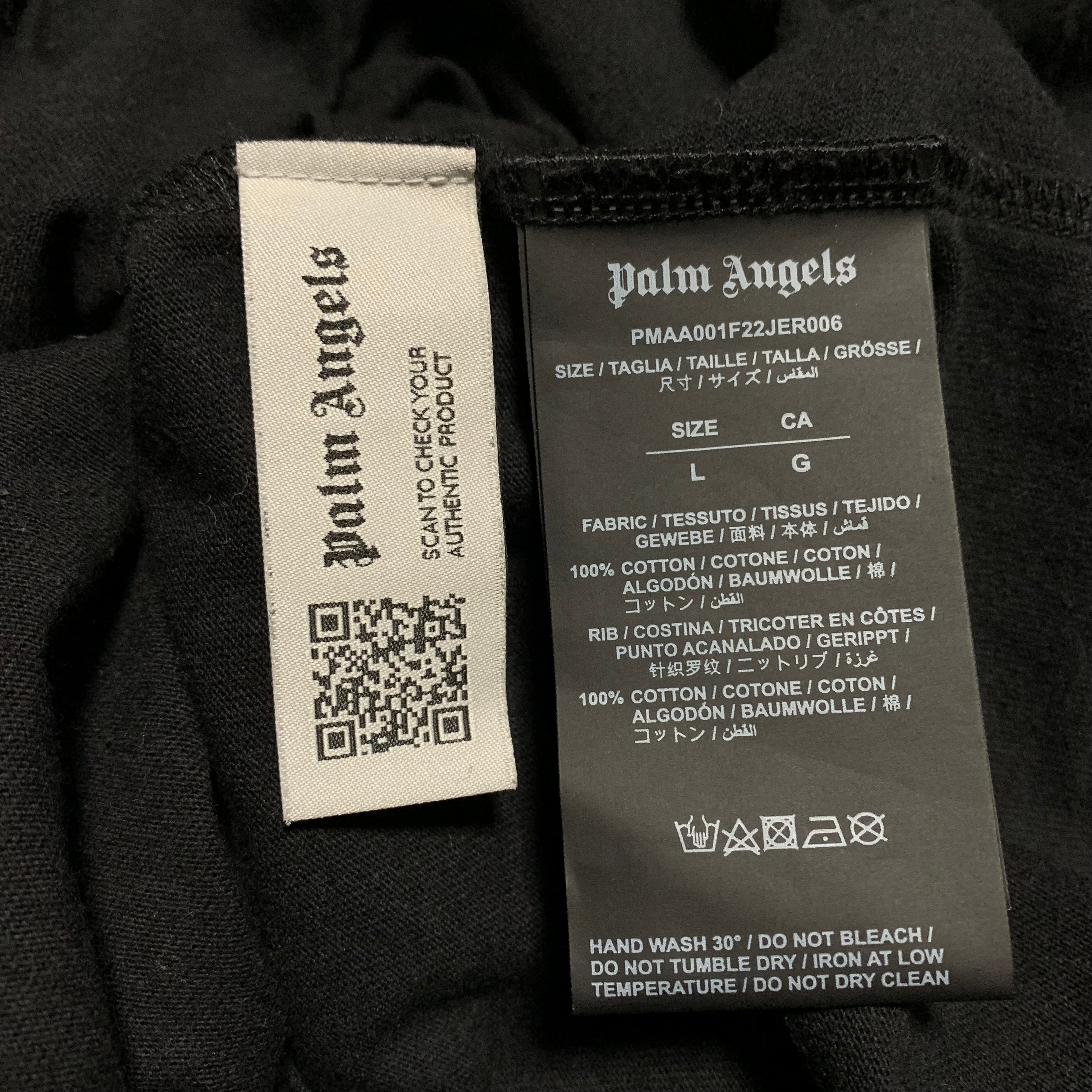 Palm Angels Large Leopard Banana Black Tee