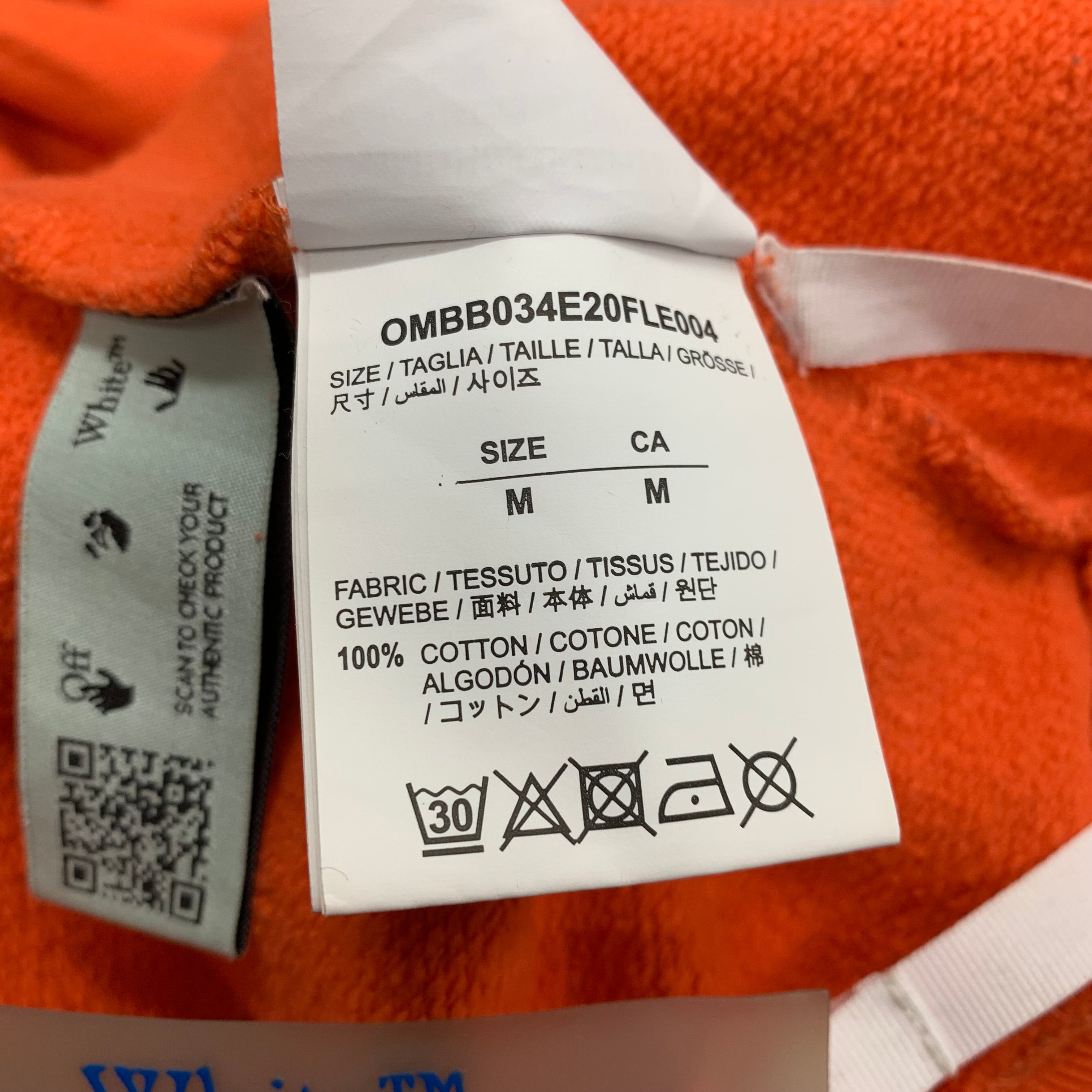 Off White Medium Hoodie Stencil Arrows Orange Hoodie Virgil Abloh