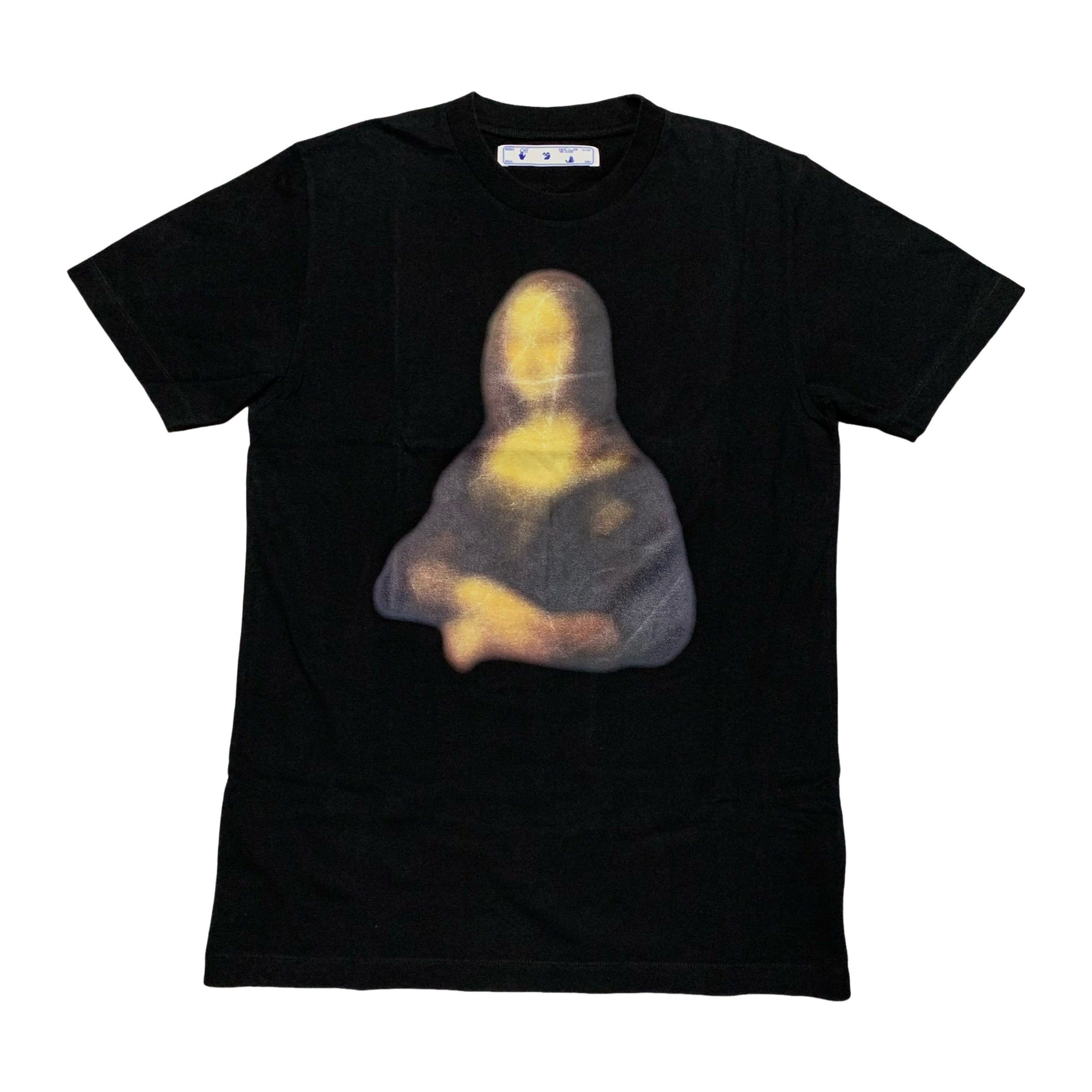Off White Medium Mona Lisa Blurred Arrows Black Tee Virgil Abloh