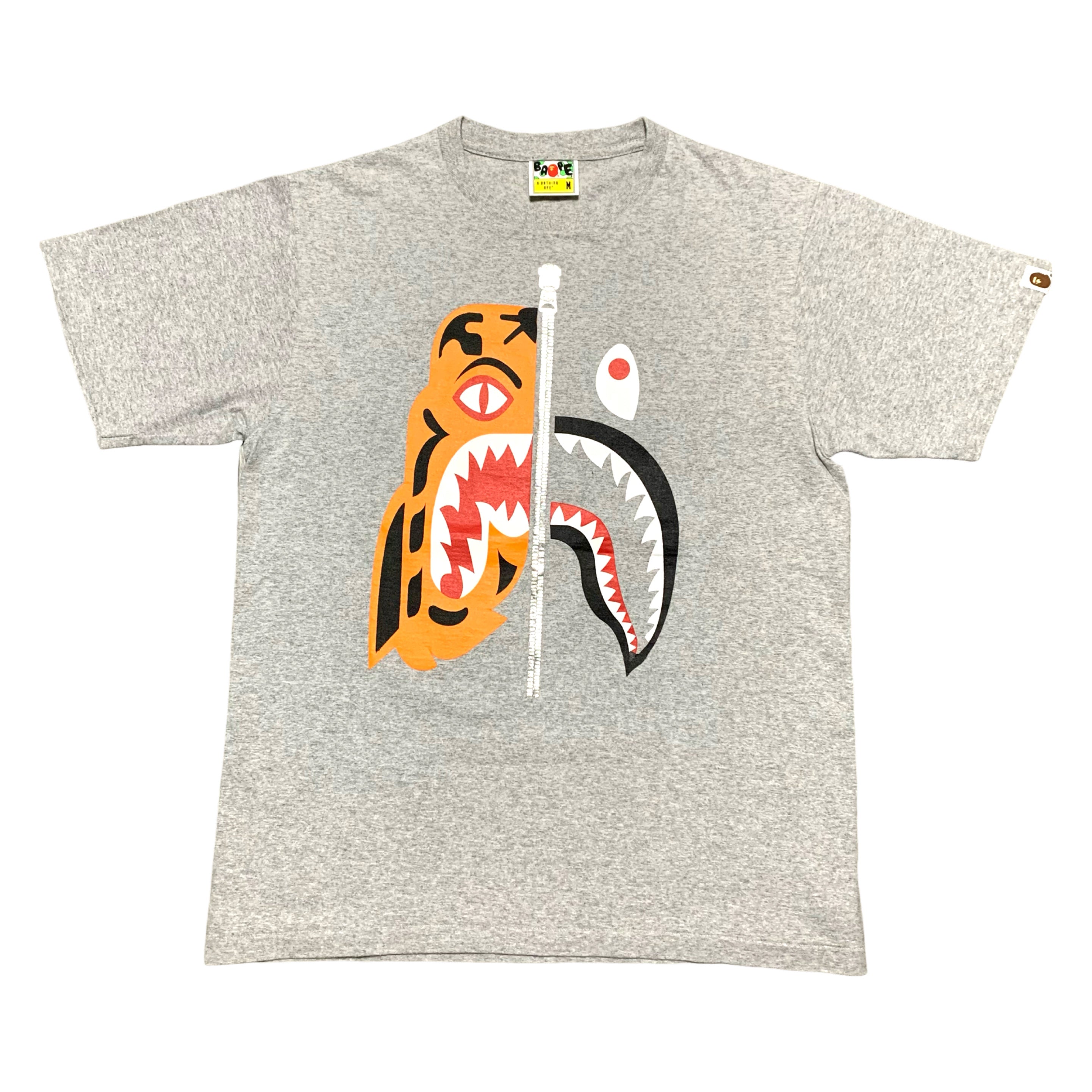 Bape Medium Tiger Shark Grey Tee A Bathing Ape