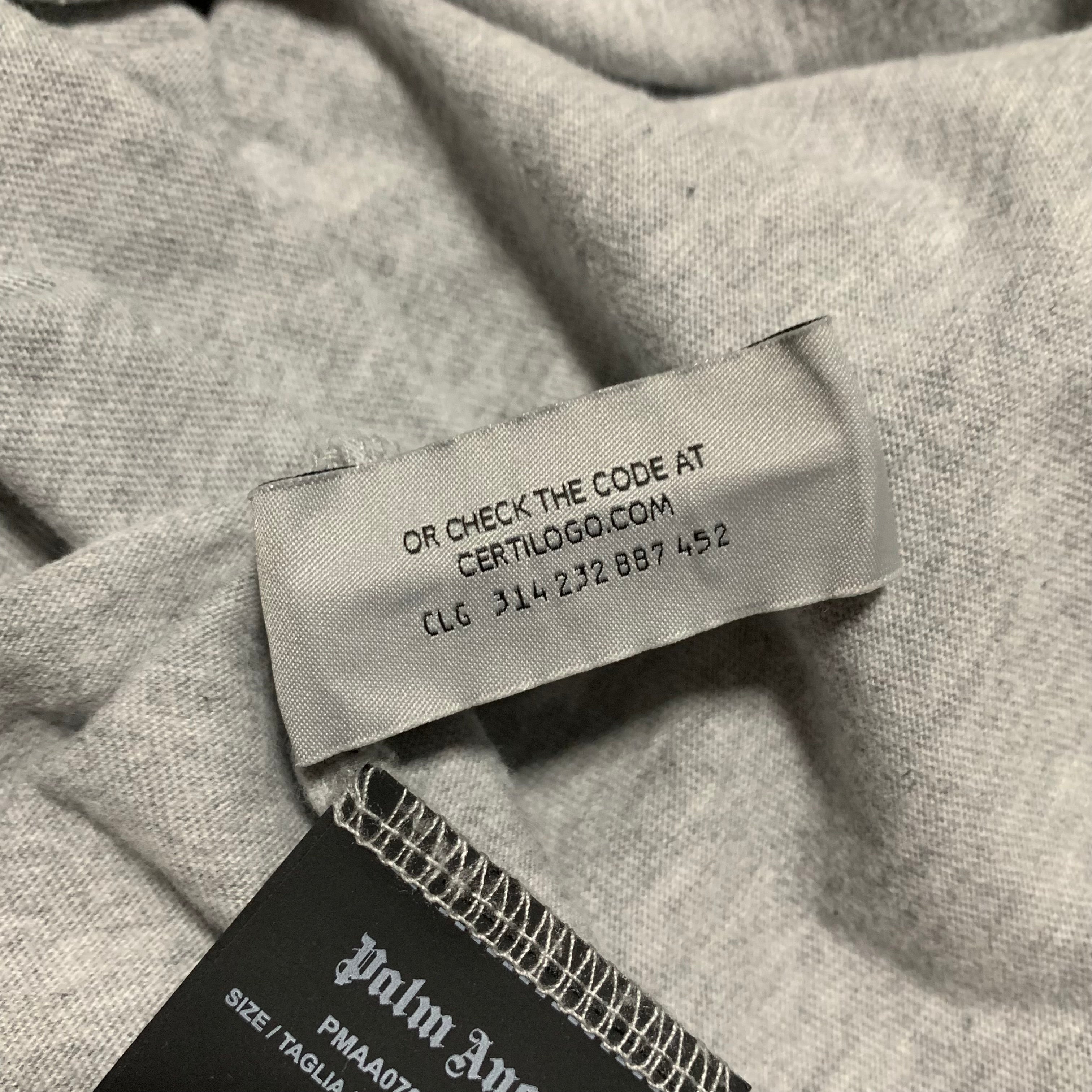 Palm Angels Medium Classic Logo Grey Tee