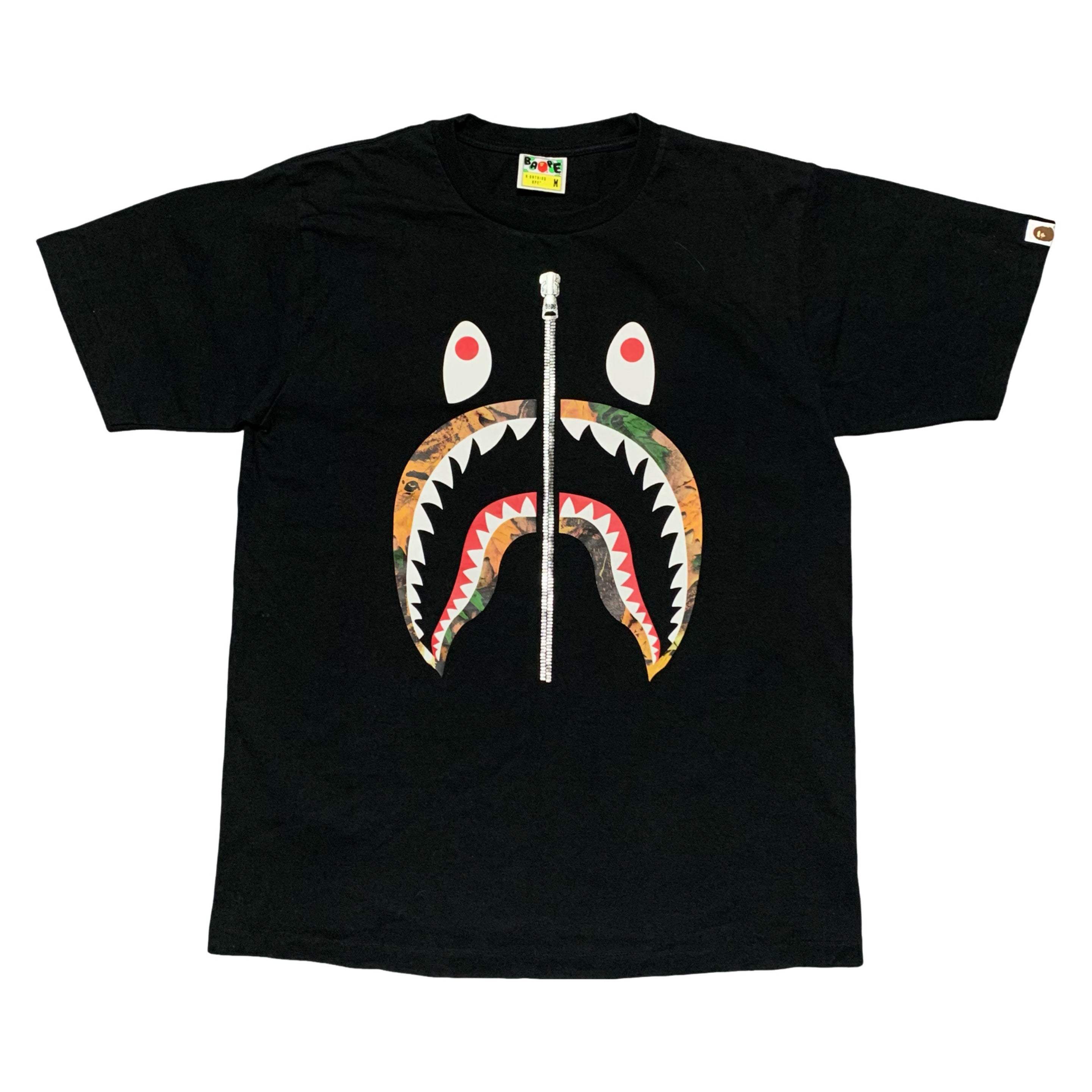 Bape Medium Shark Forest Camo Black Tee A Bathing Ape