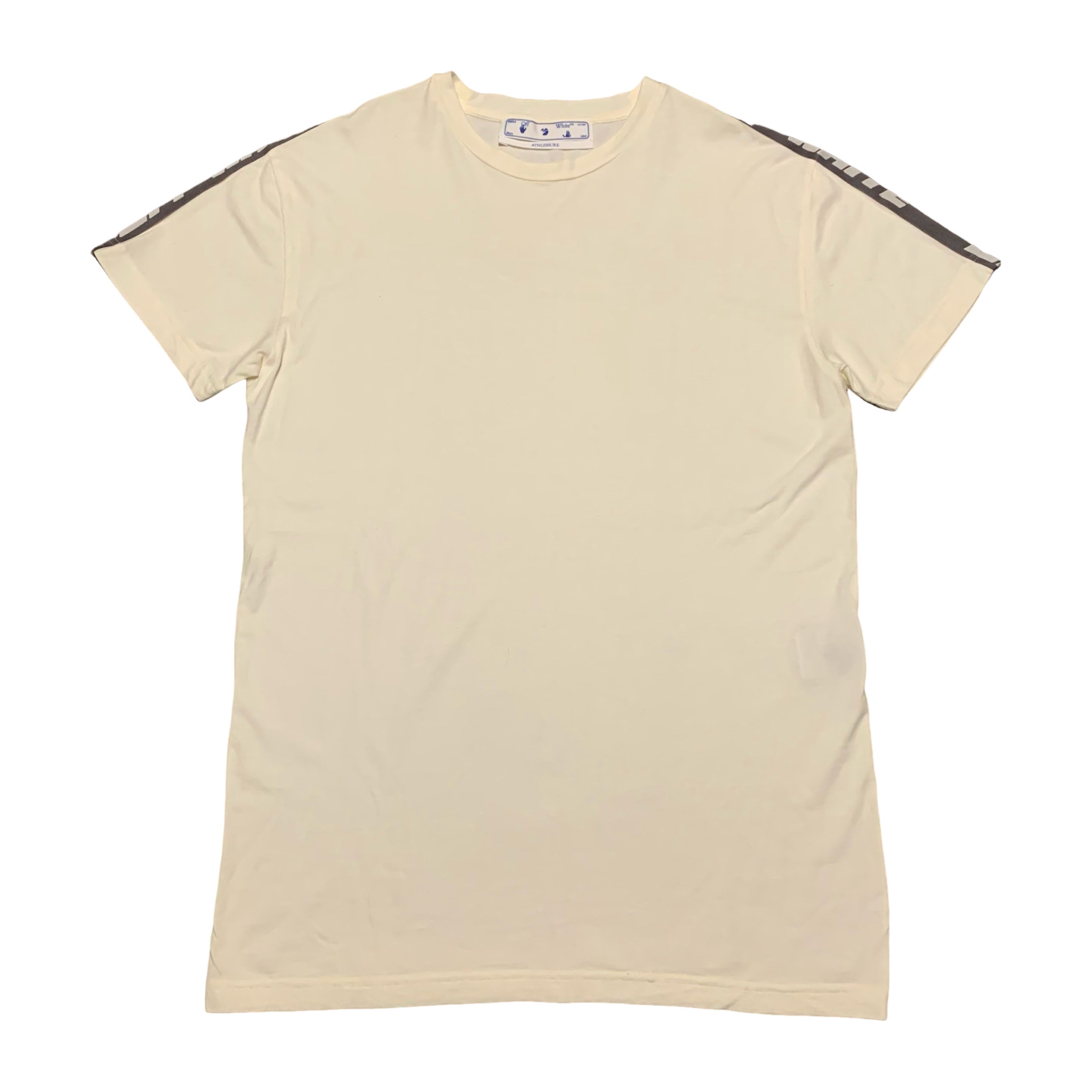 Off White Large Tape Cream White Tee Vigil Abloh