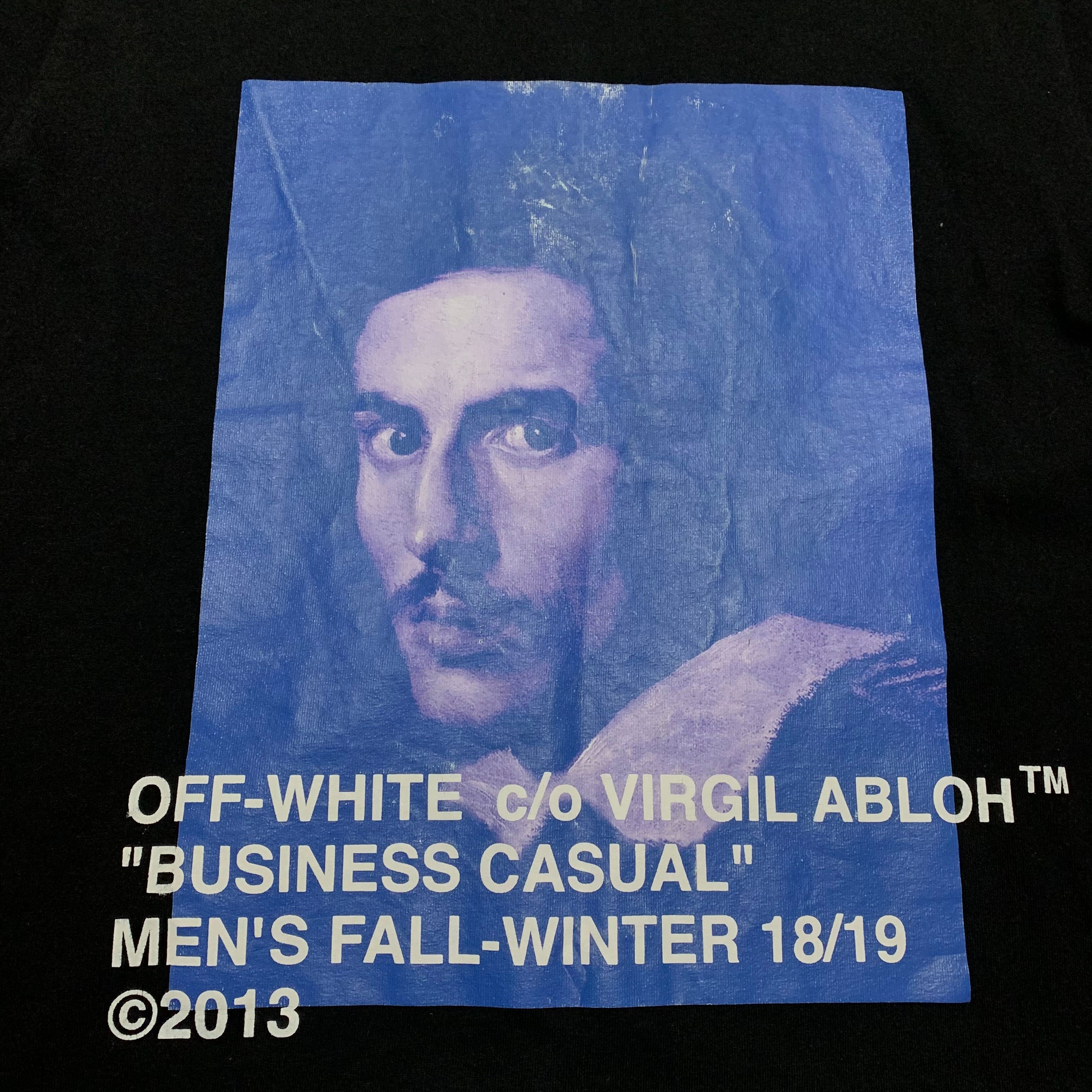 Off White Medium 'Business Casual' Black Tee Virgil Abloh