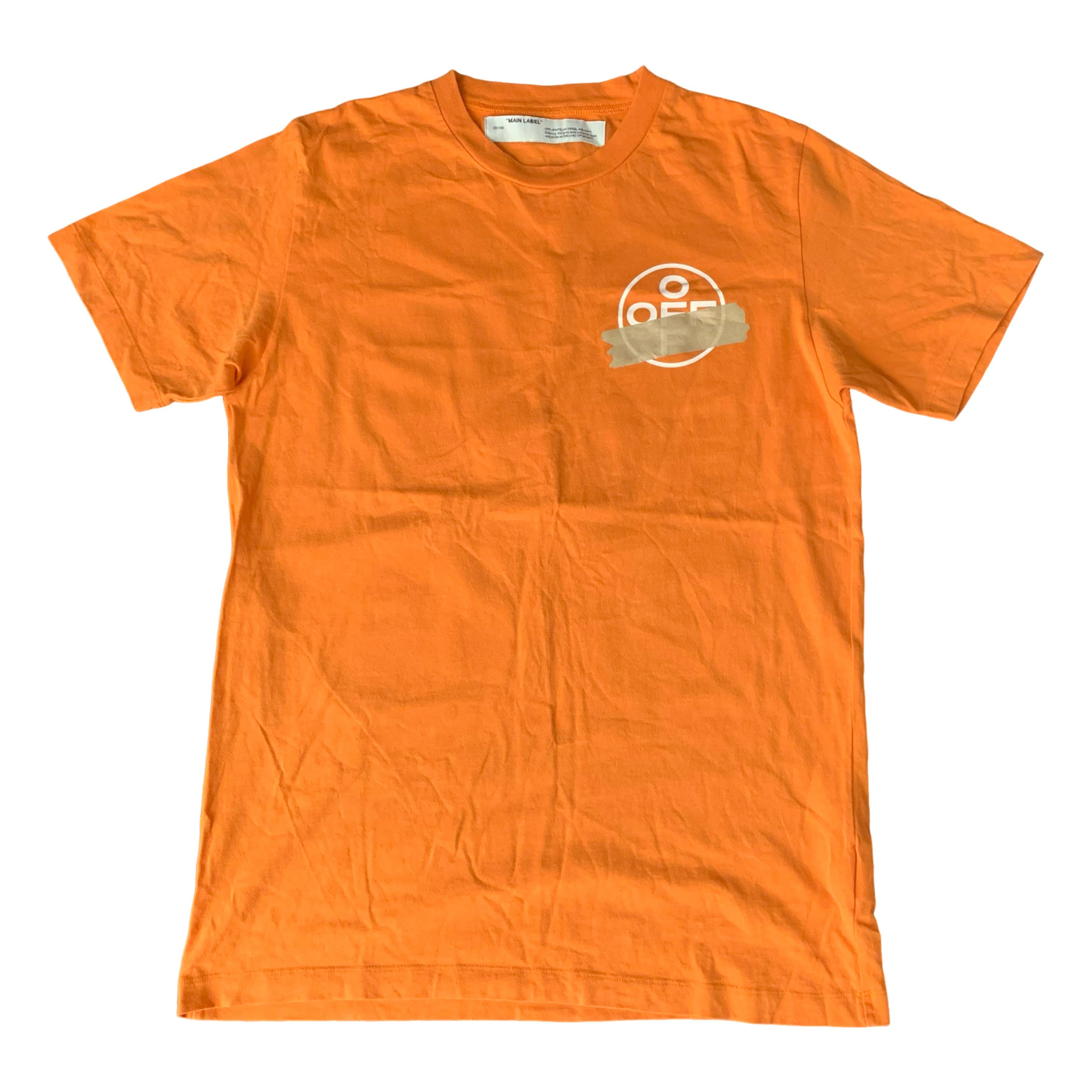 Off White Large Tee Tape Arrows Orange T-Shirt Virgil Abloh