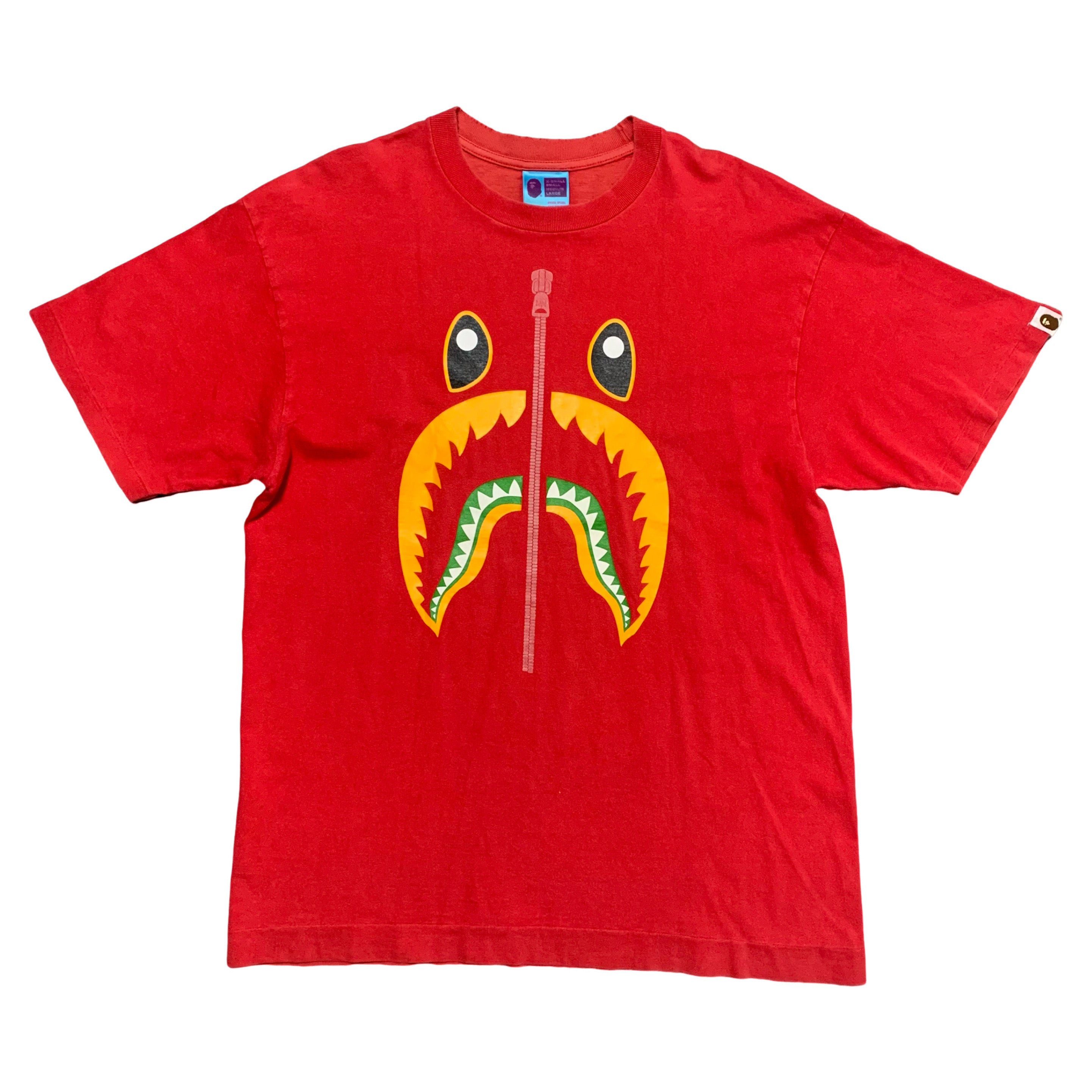 Bape Large Shark A Bathing Ape Red Tee Vintage Nigo OG