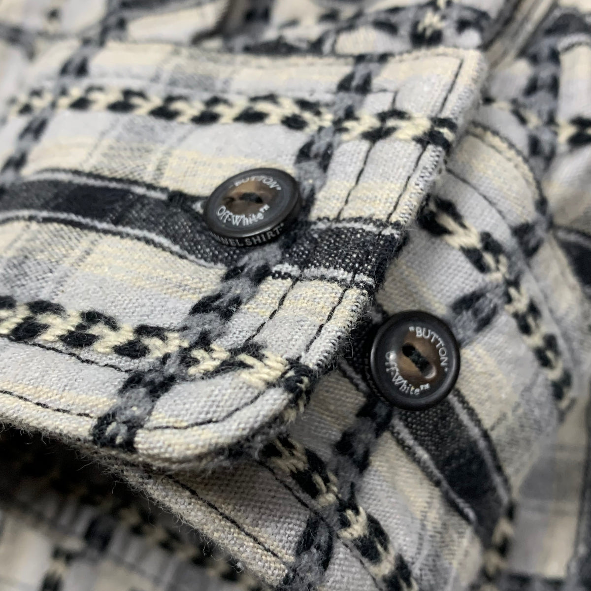 Off White Small Shirt Flannel Check Grey Top Virgil Abloh