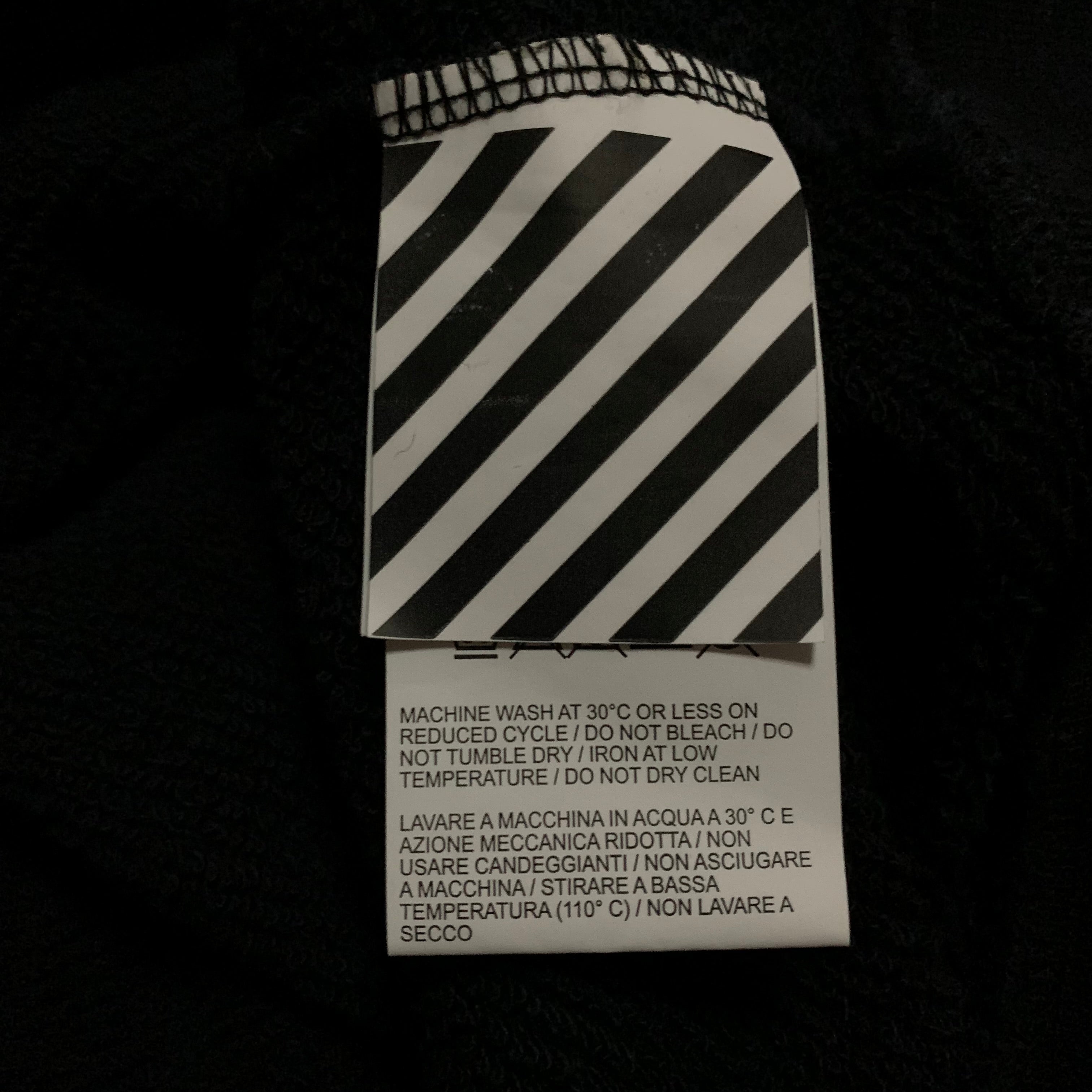 Off White Medium "Logo" Black Hoodie Virgil Abloh