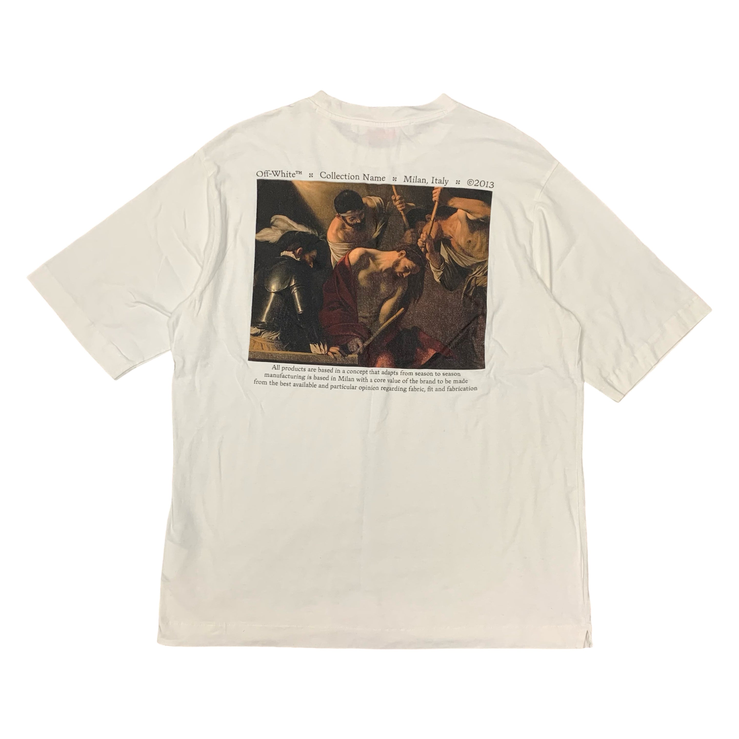 Off White Large Tee Caravaggio Graphic White T-Shirt Virgil Abloh