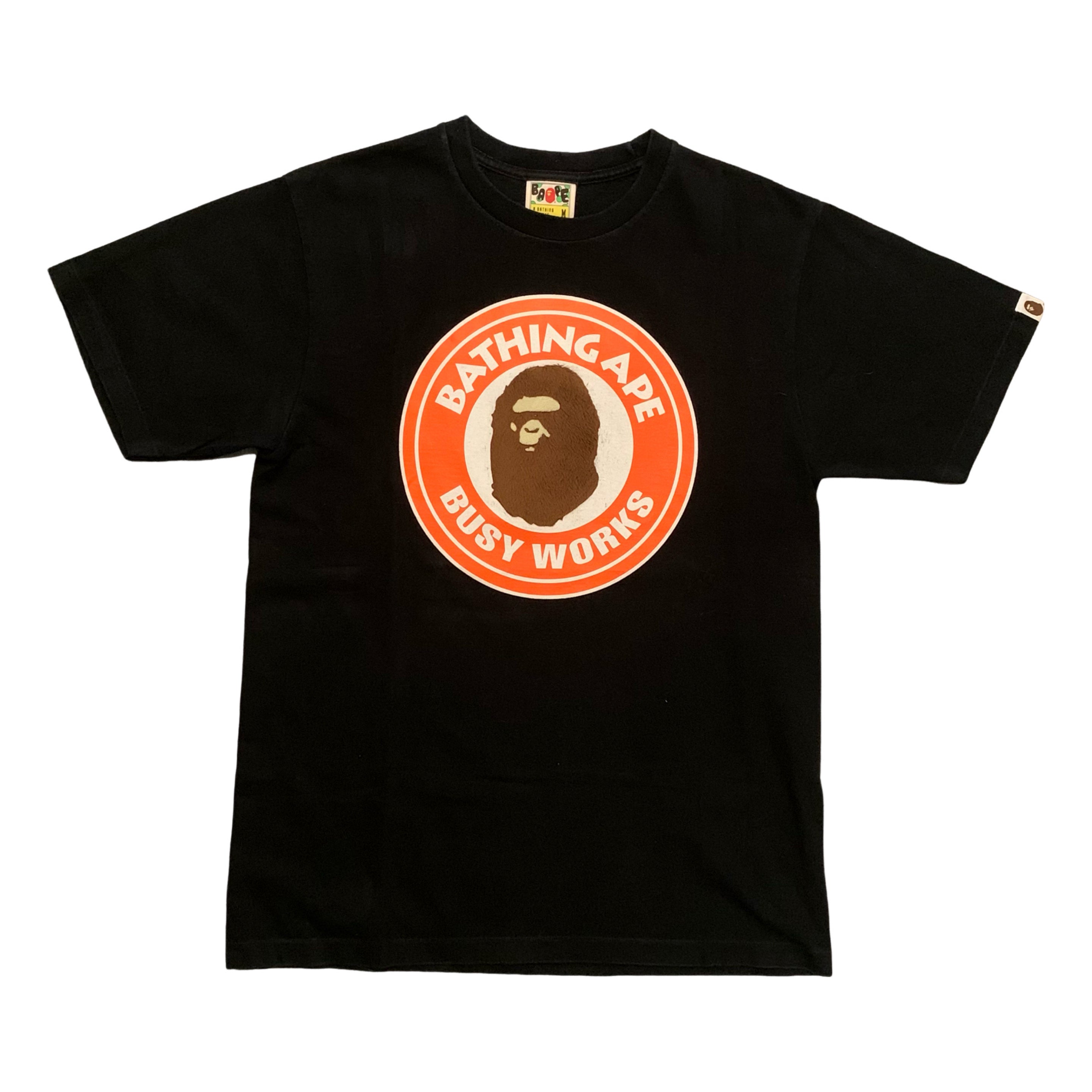 Bape Medium Busy Works Fur Ape Head Black Tee Exclusive