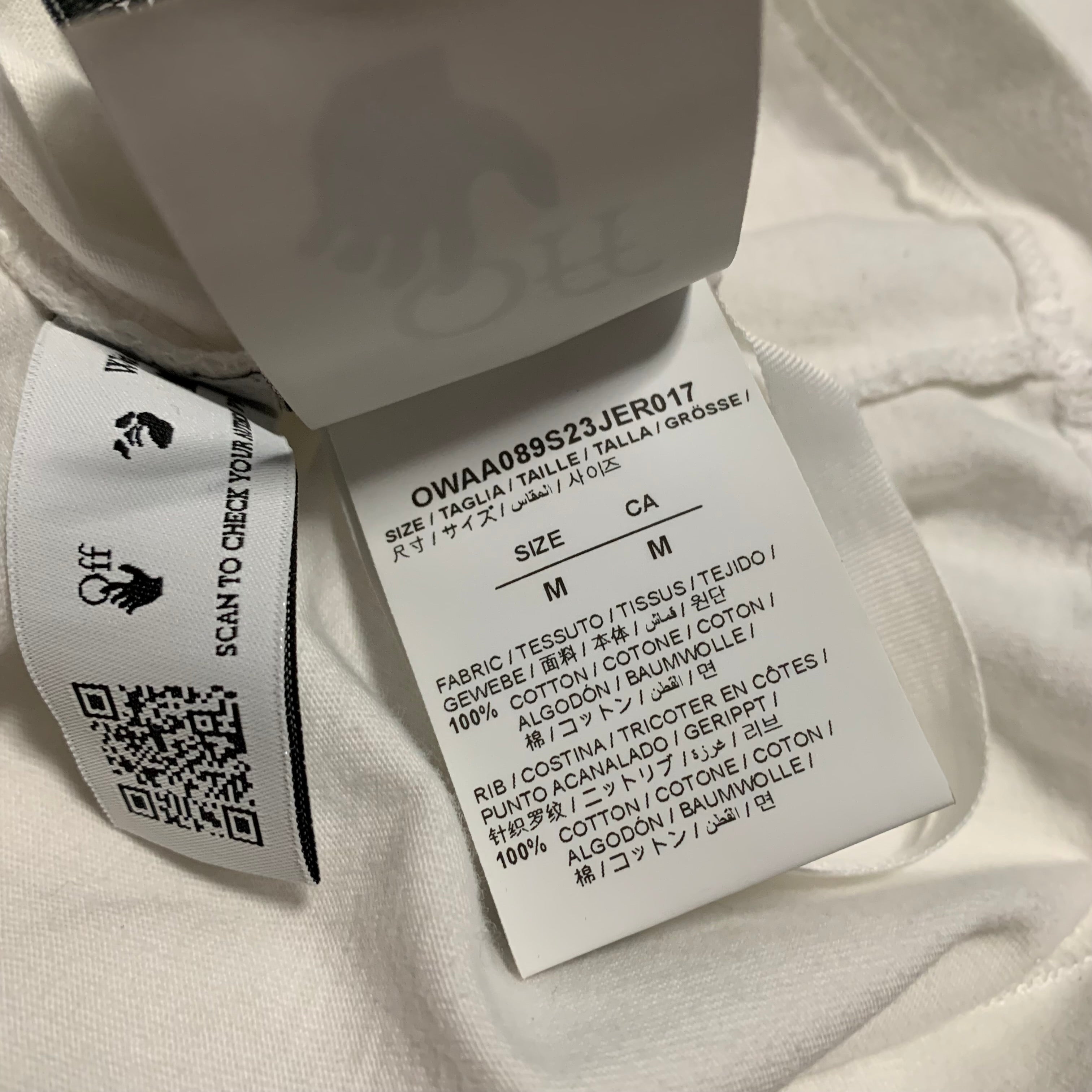 Off White Medium 70s Casual Type Logo Casual White Tee Virgil Abloh