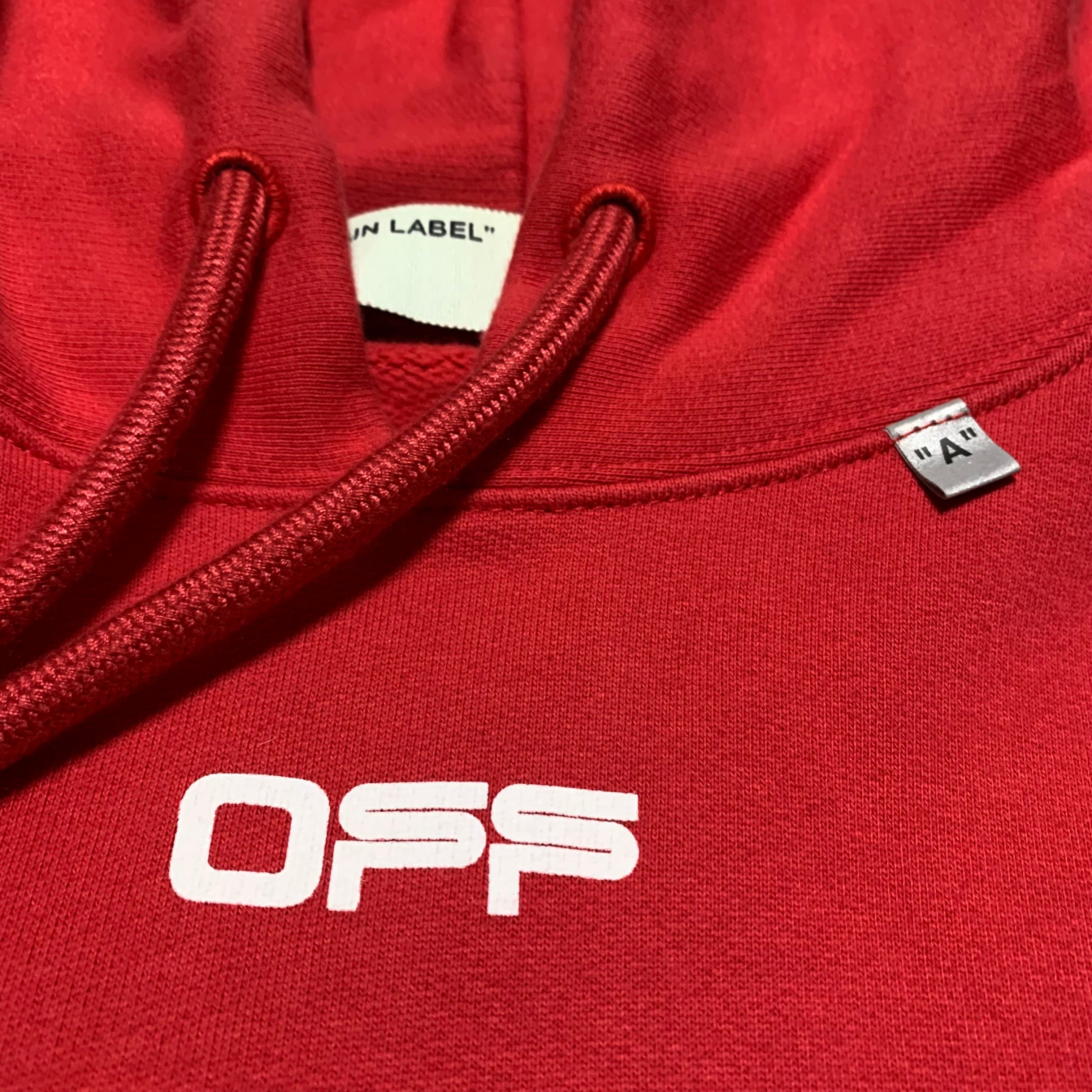 Off White Small Caravaggio Arrows Red Hoodie Virgil Abloh