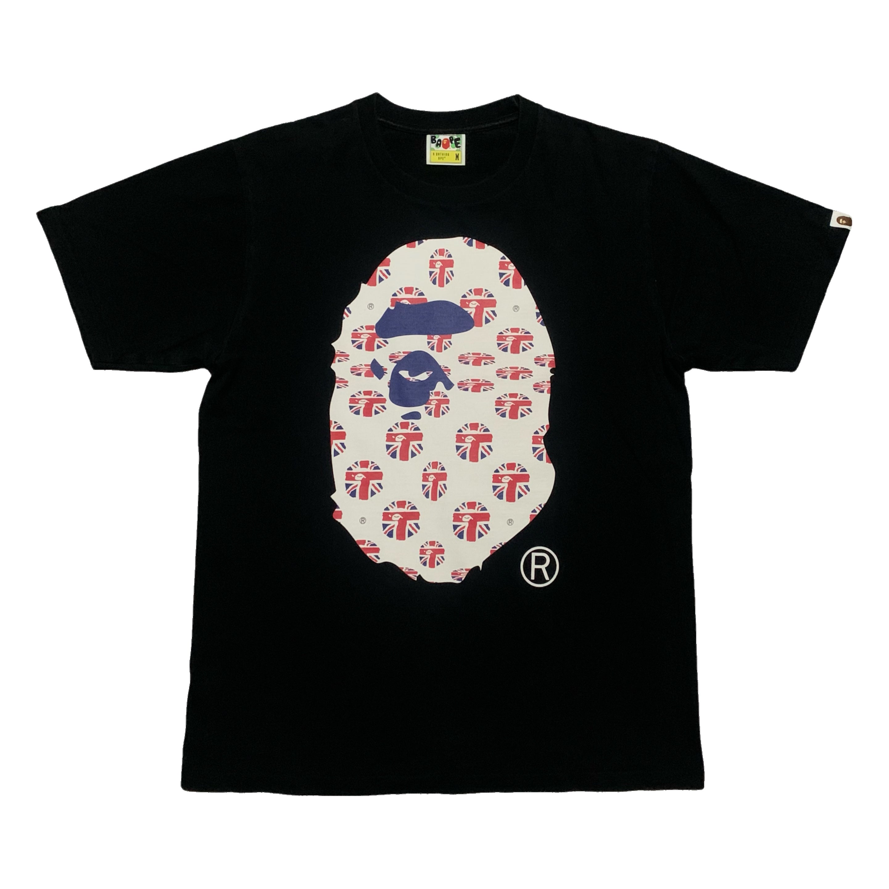 Bape Medium Big Ape Head UK London Store Black Tee