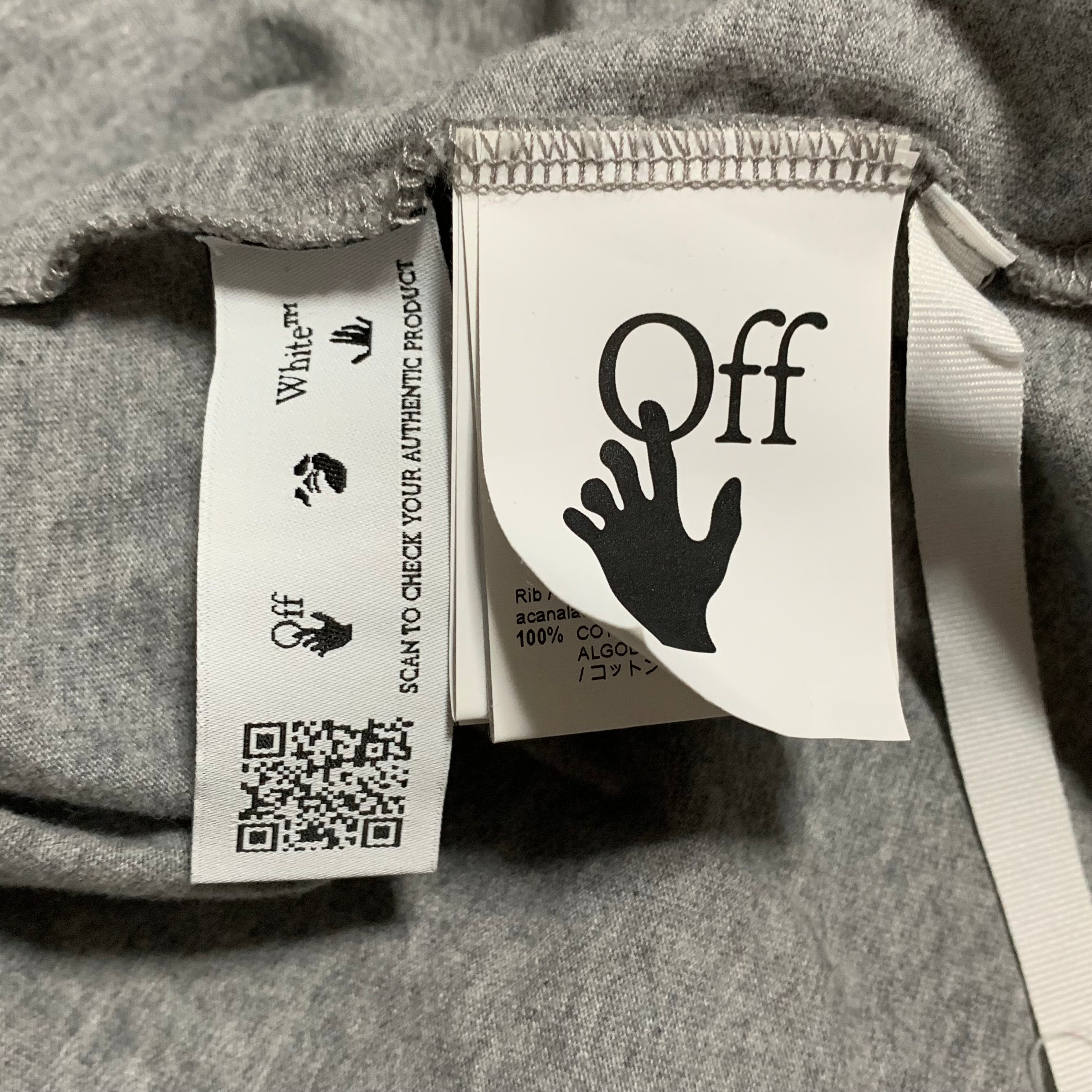 Off White Large Blue Marker Grey Tee Virgil Abloh