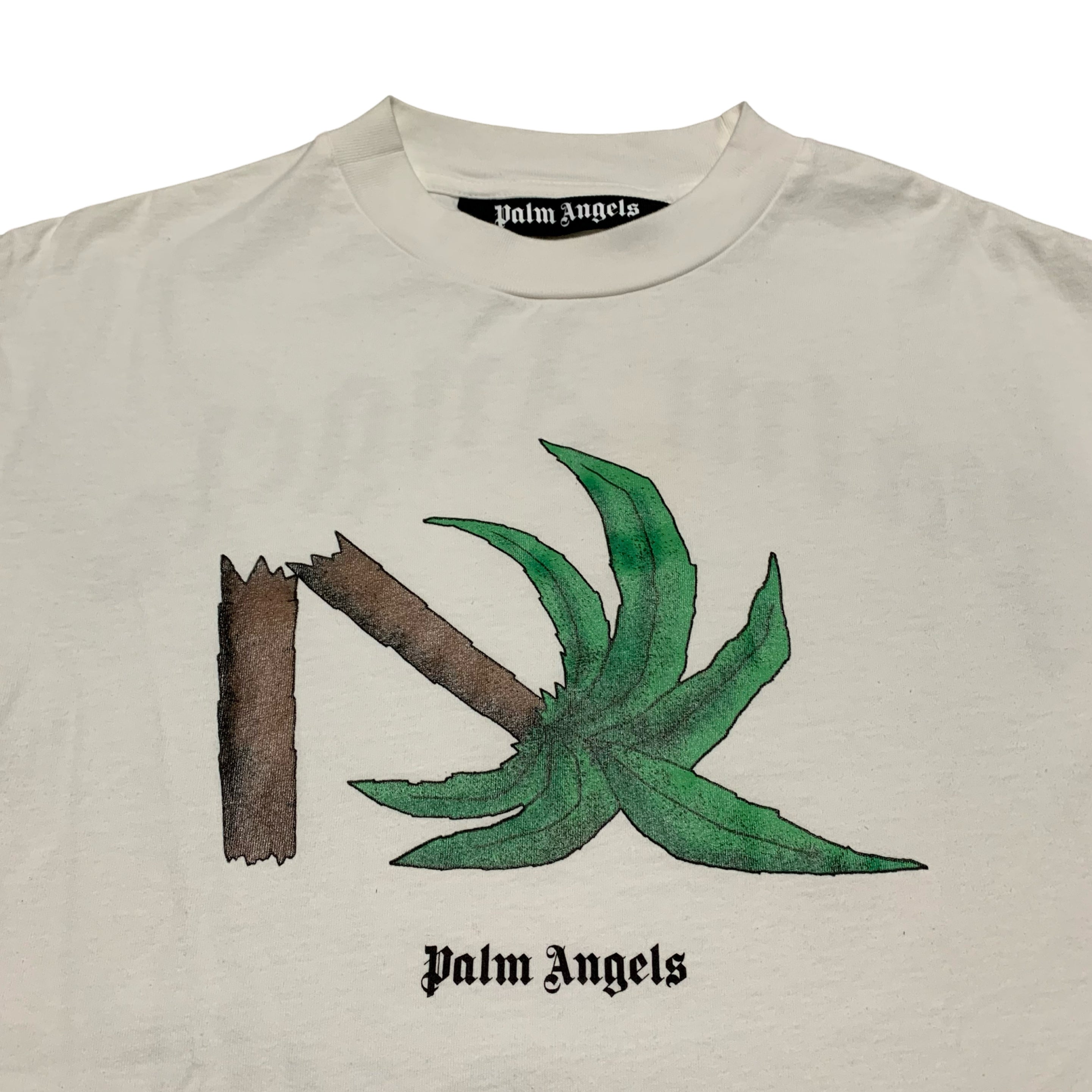 Palm Angels Small Broken Palm Tree White Tee