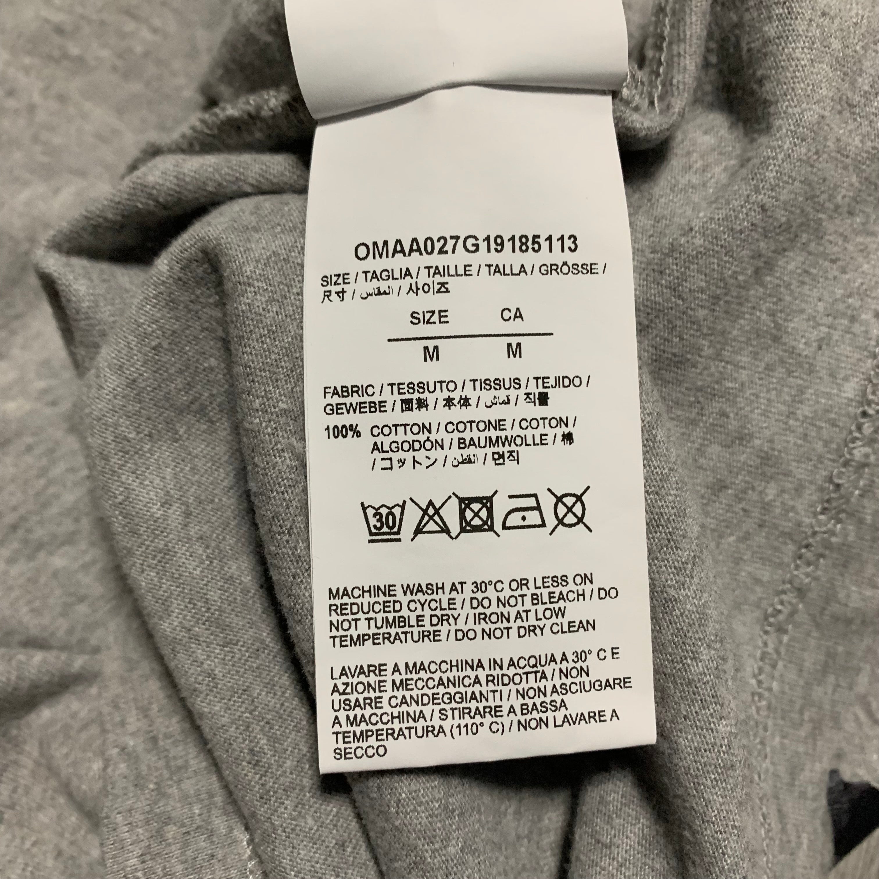 Off White Medium Off Arrows Grey Tee Virgil Abloh Harrods 2019