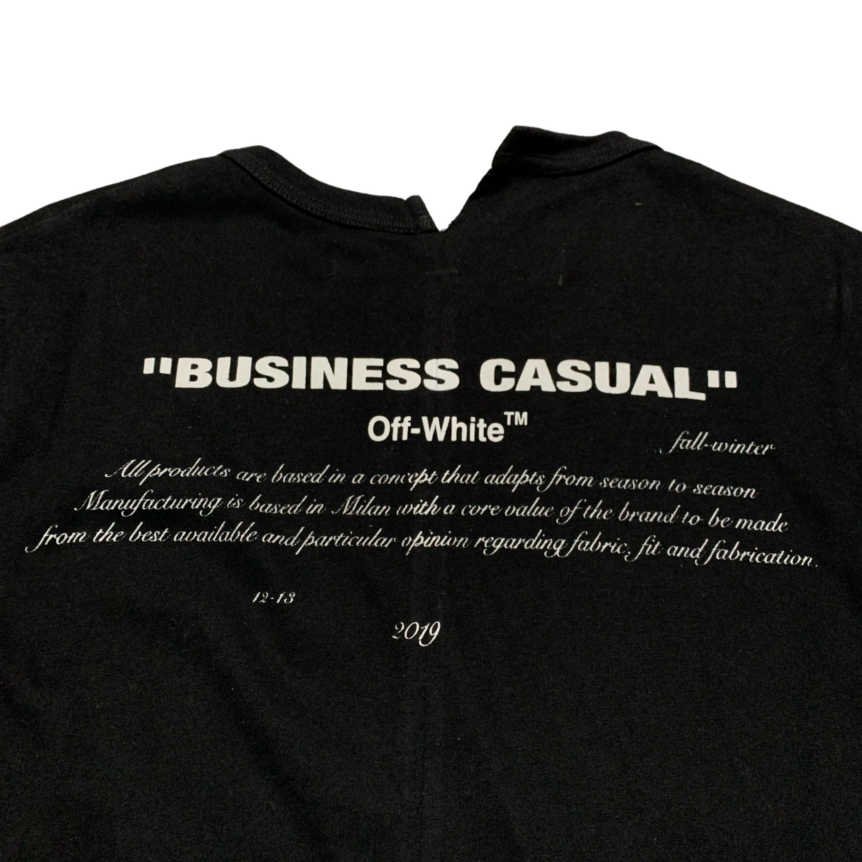 Off White Medium 'Business Casual' Black Tee Virgil Abloh