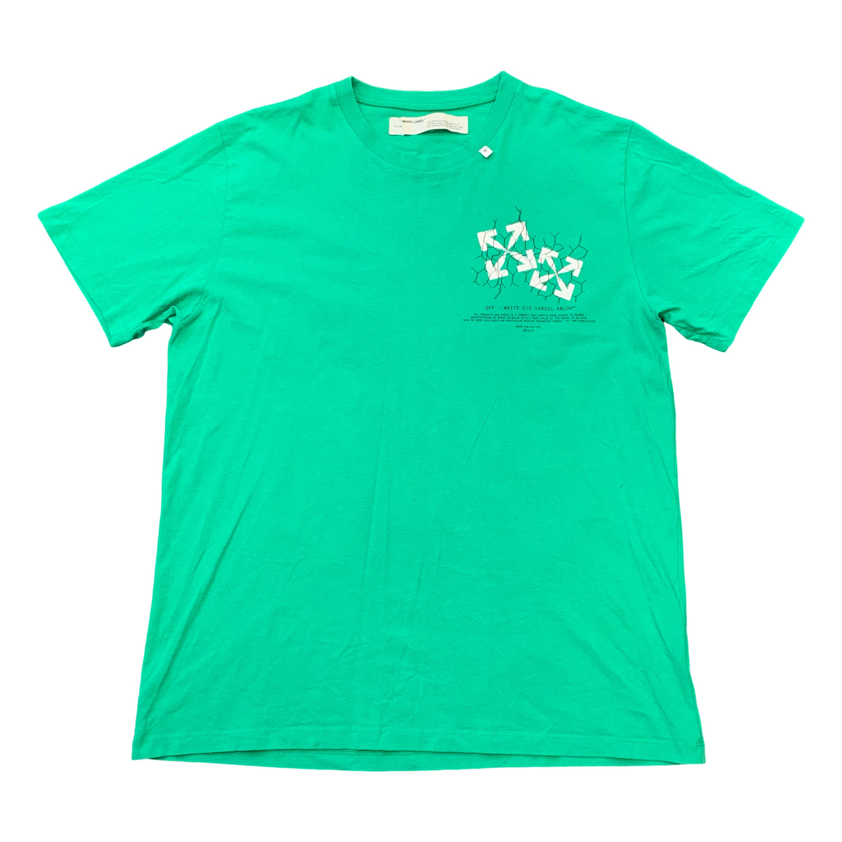 Off White Large Tee Fence Arrows Green T-Shirt Virgil Abloh