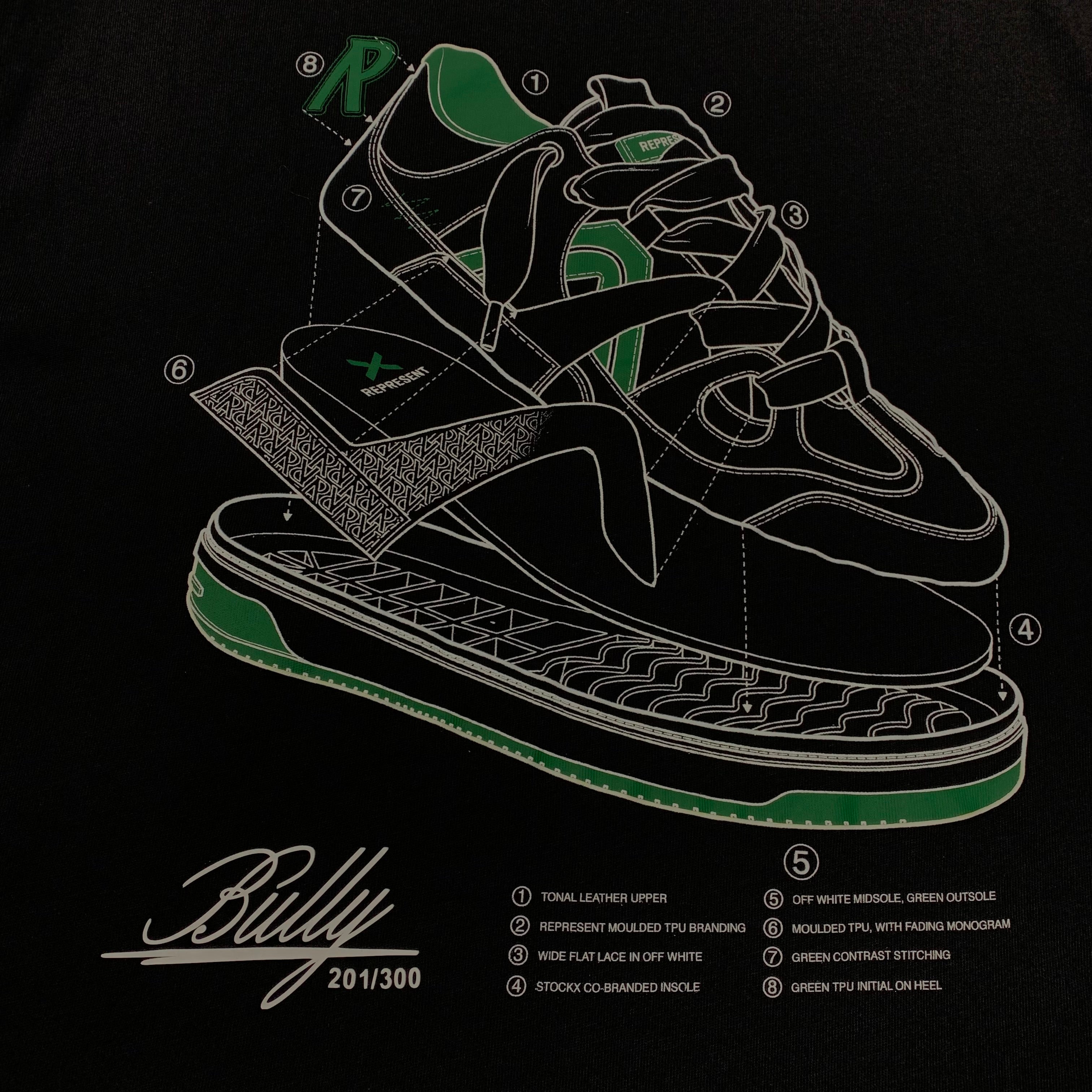 Represent Medium Tee StockX Bully Aged Black T-Shirt Edition Of 300