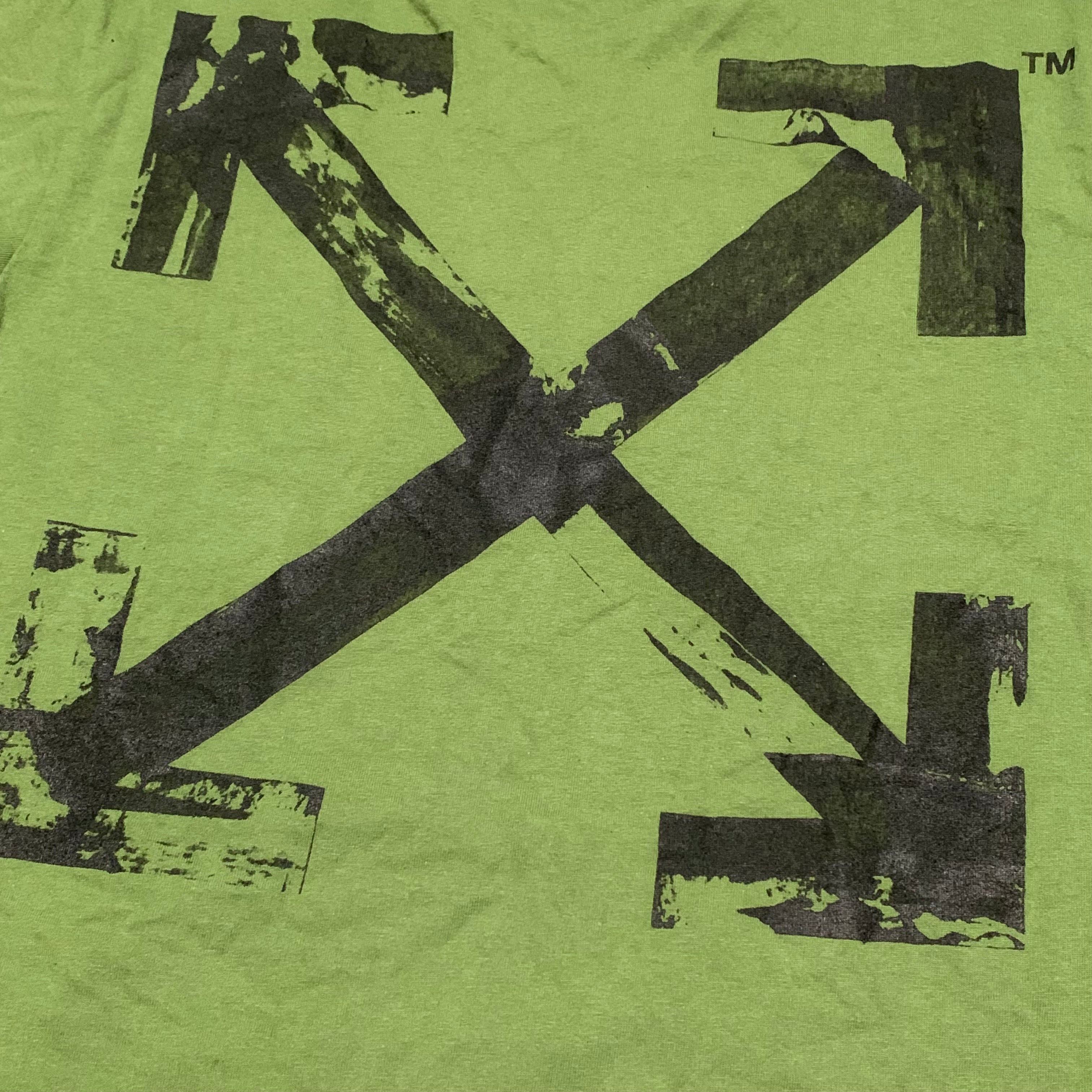 Off White Medium Arrows Graphic Khaki Green Tee Virgil Abloh