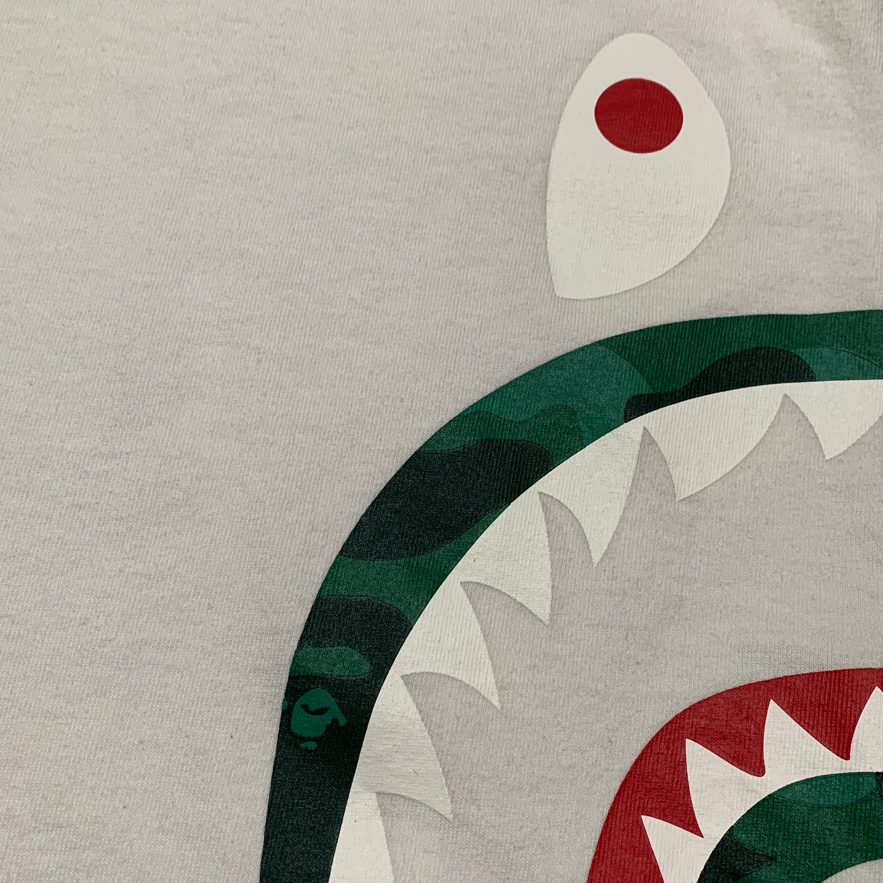 Bape Large Side Shark Camo White Tee A Bathing Ape