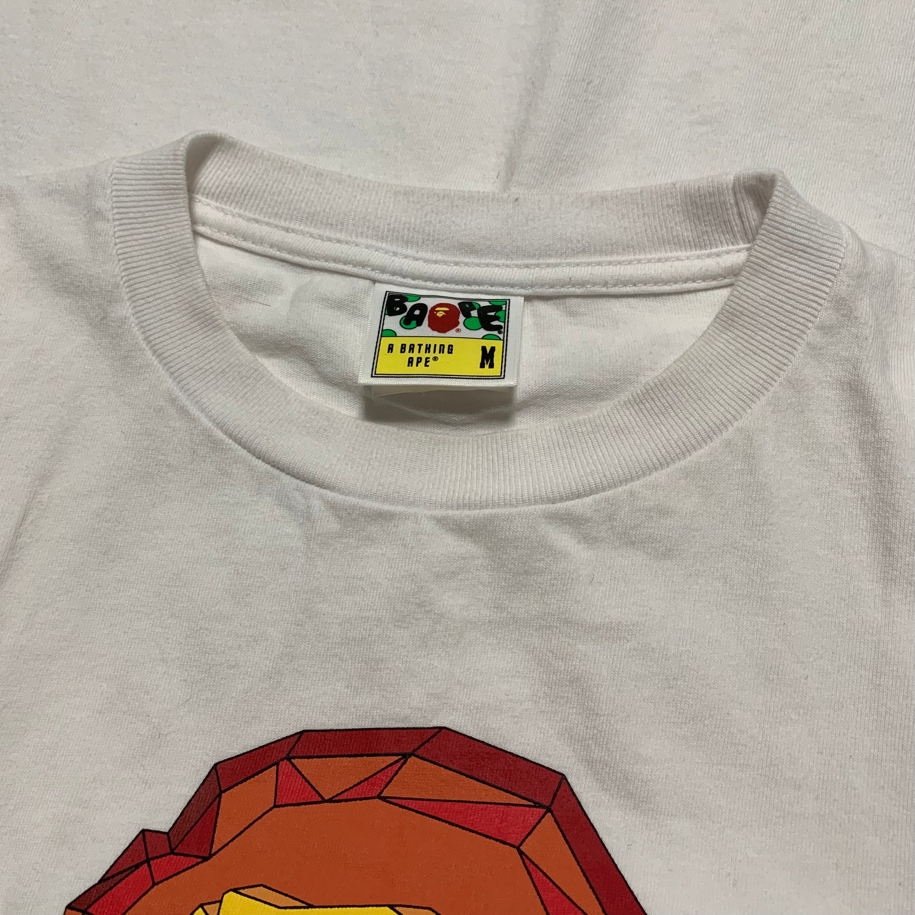 Bape Medium Polygon Ape Head White Tee 2023