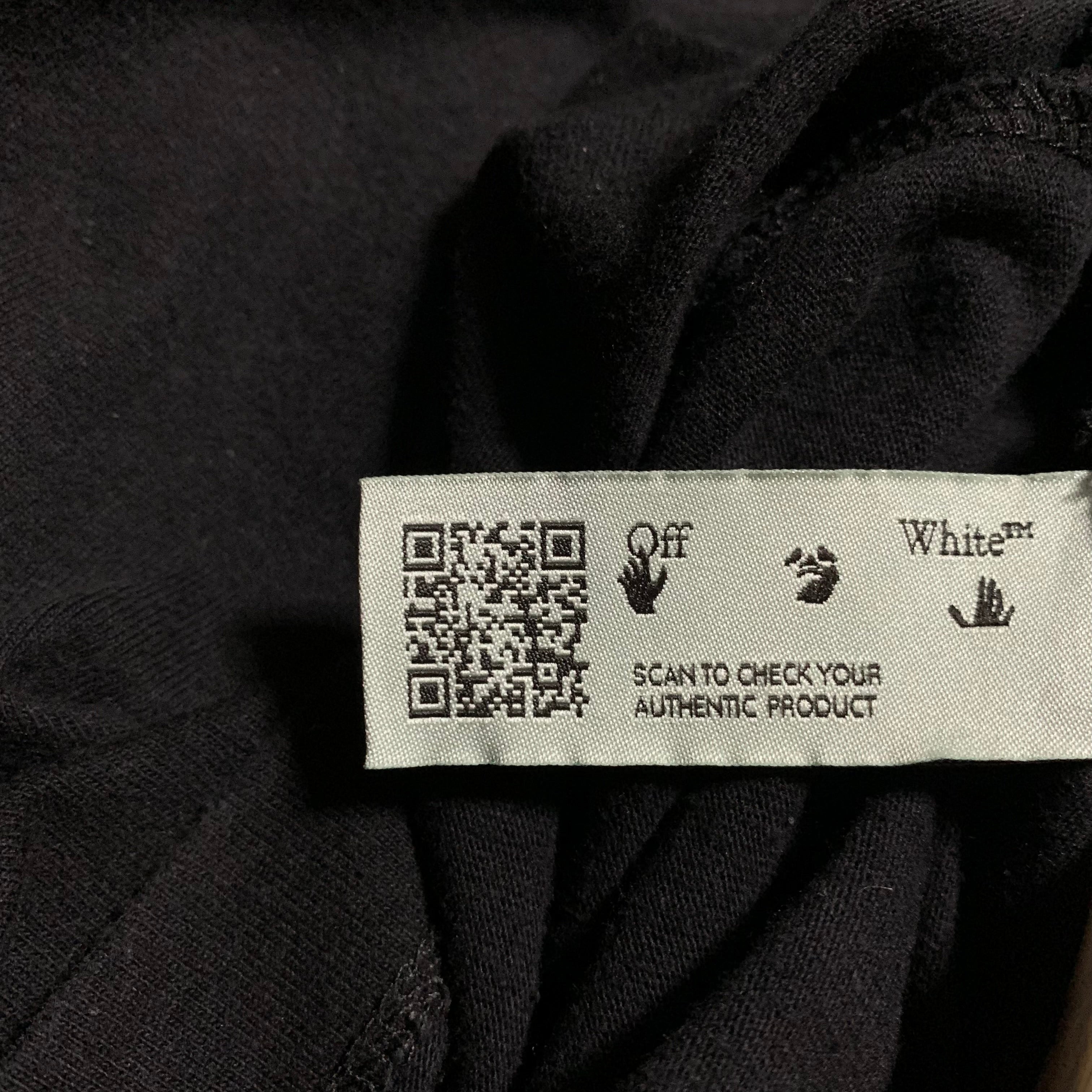 Off White Large Marker Arrows Black Tee Virgil Abloh Blue Graphic