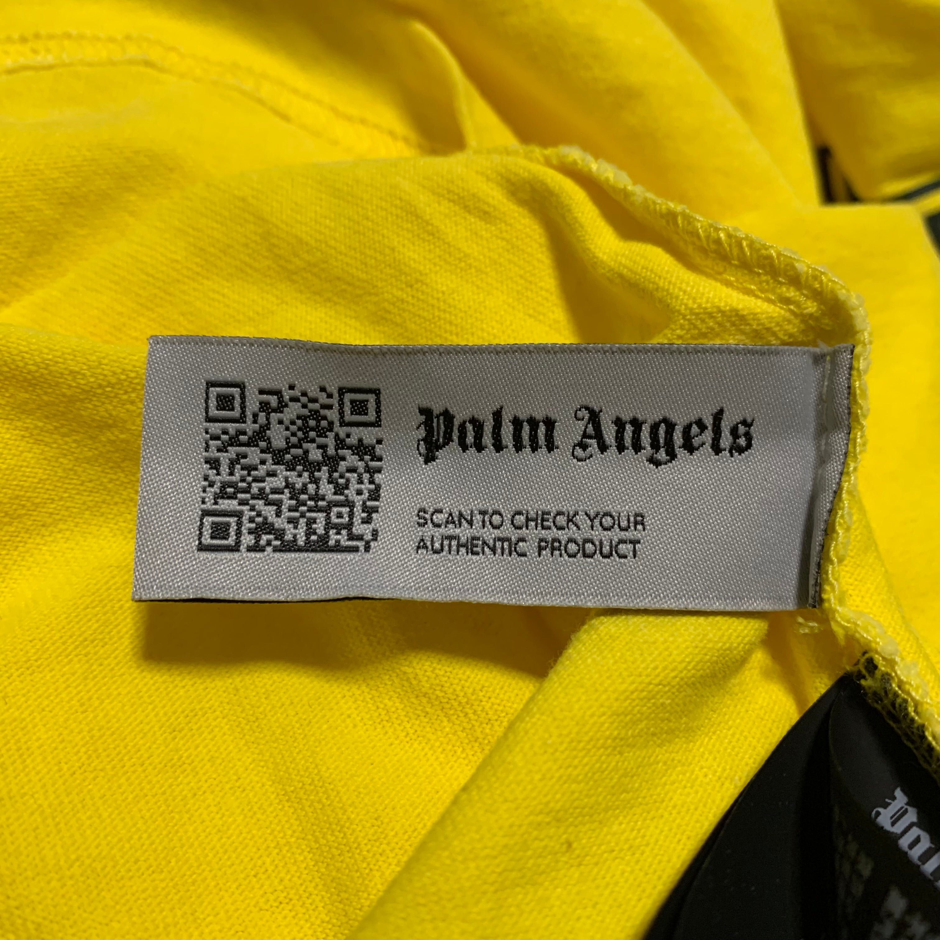 Palm Angels Large Box Logo Graphic Yellow Tee