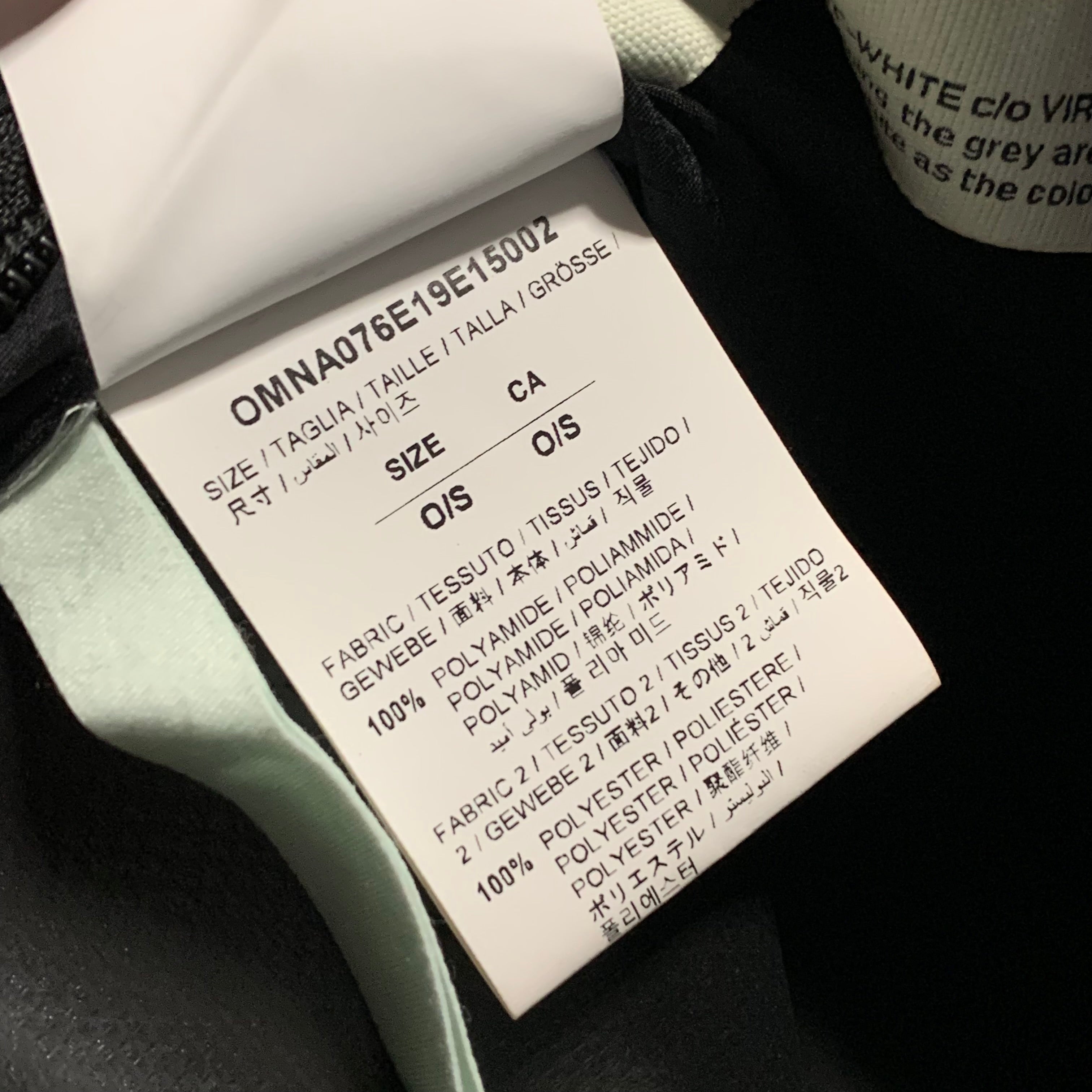 Off White Bag Flat Crossbody Black In Crinkle Nylon 2019 Virgil Abloh Unisex