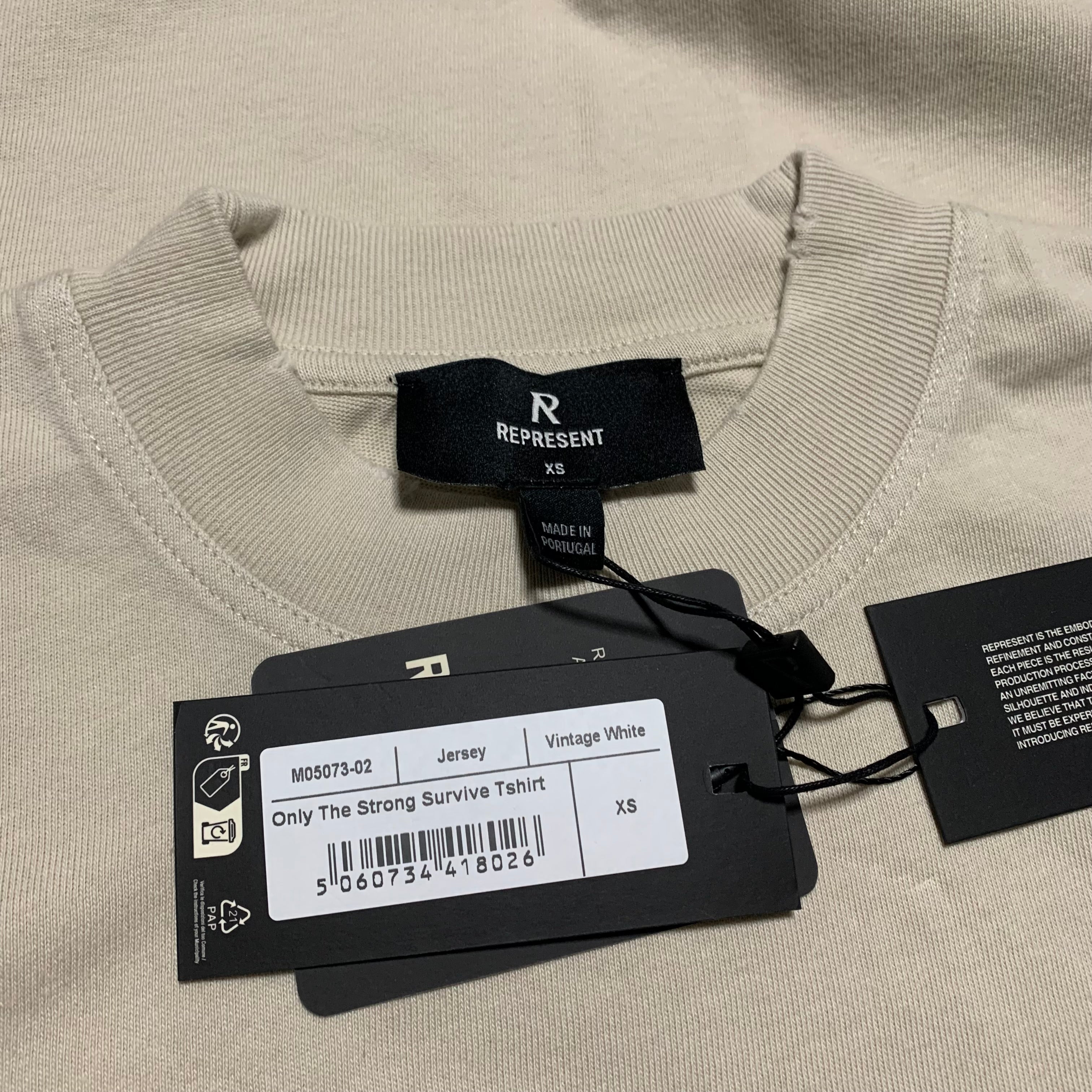 Represent XS Only The Strong Survive Vintage White Tee Shark