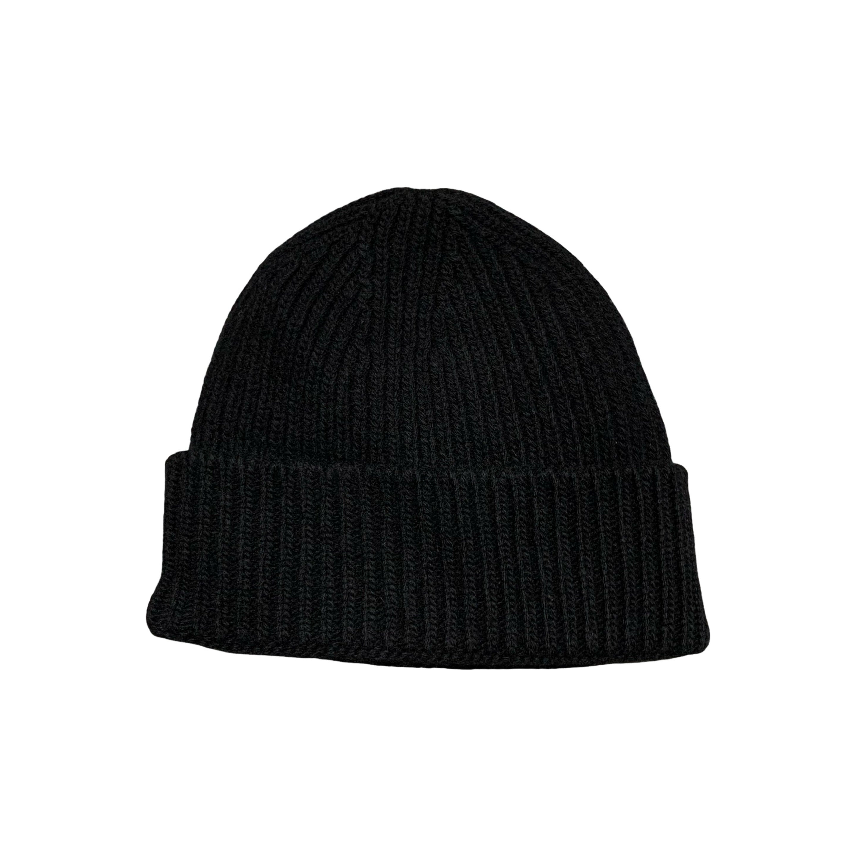 Represent Beanie Black Wool Ribbed Beanie Hat