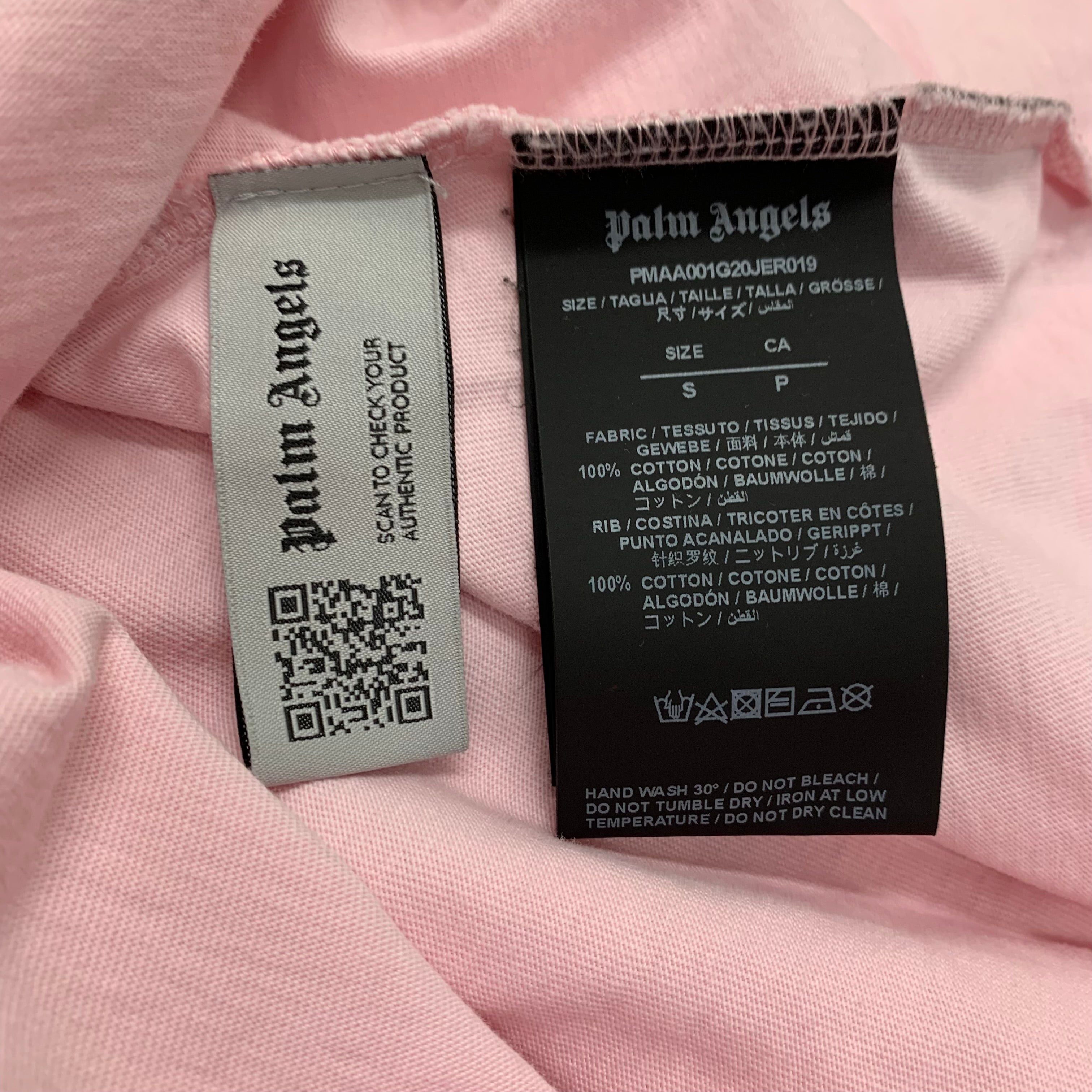 Palm Angels Small Tee Pink Graphic T-Shirt
