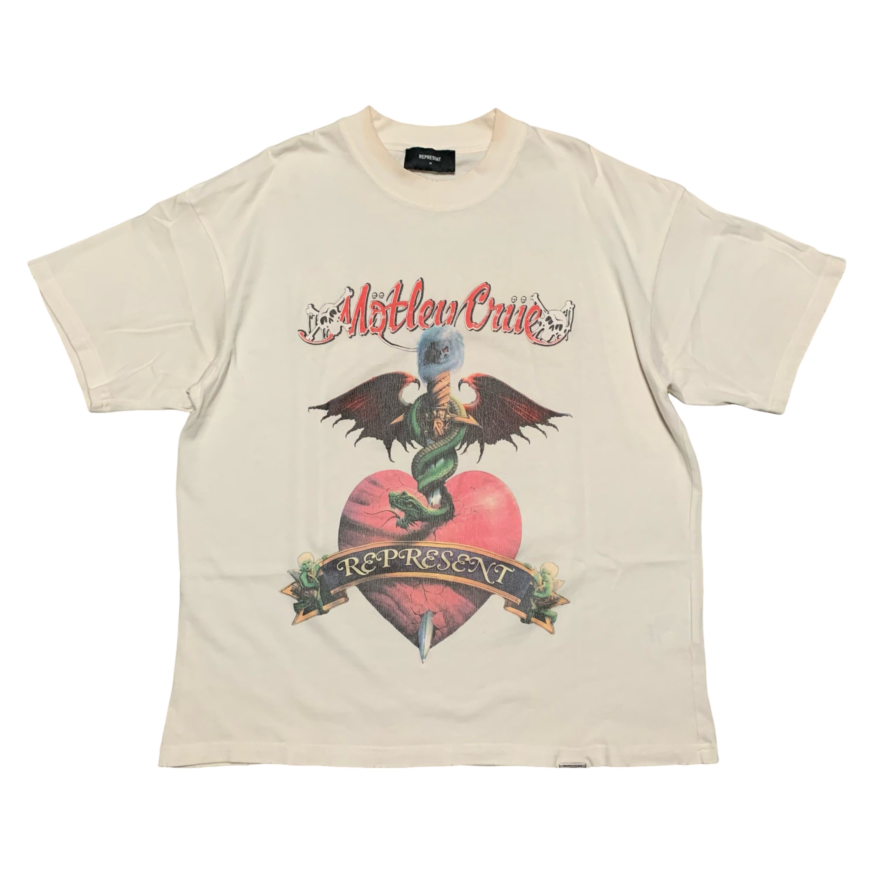 Represent Medium Motley Crue Flat White Tee