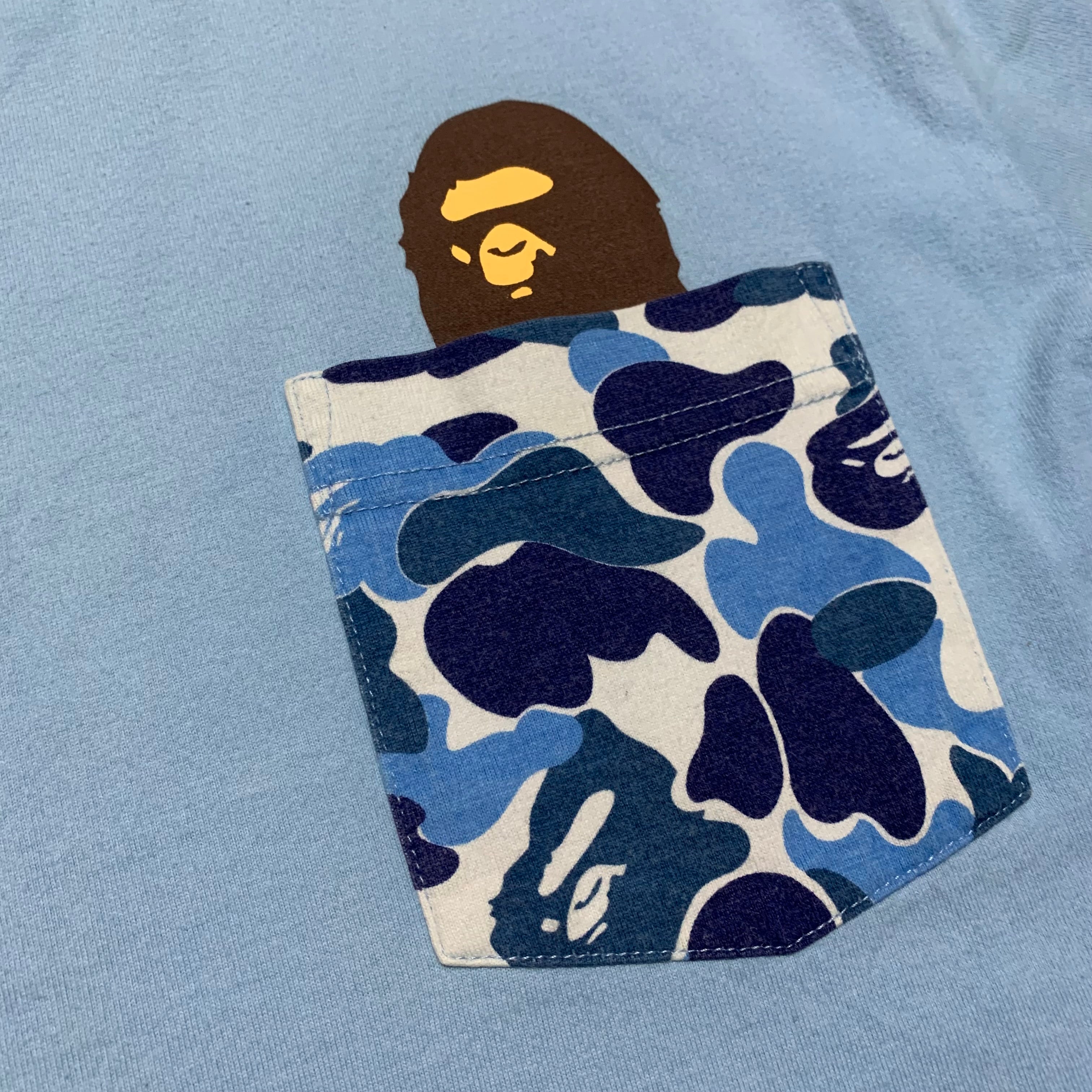 Bape Large Blue ABC Camo Pocket Tee A Bathing Ape