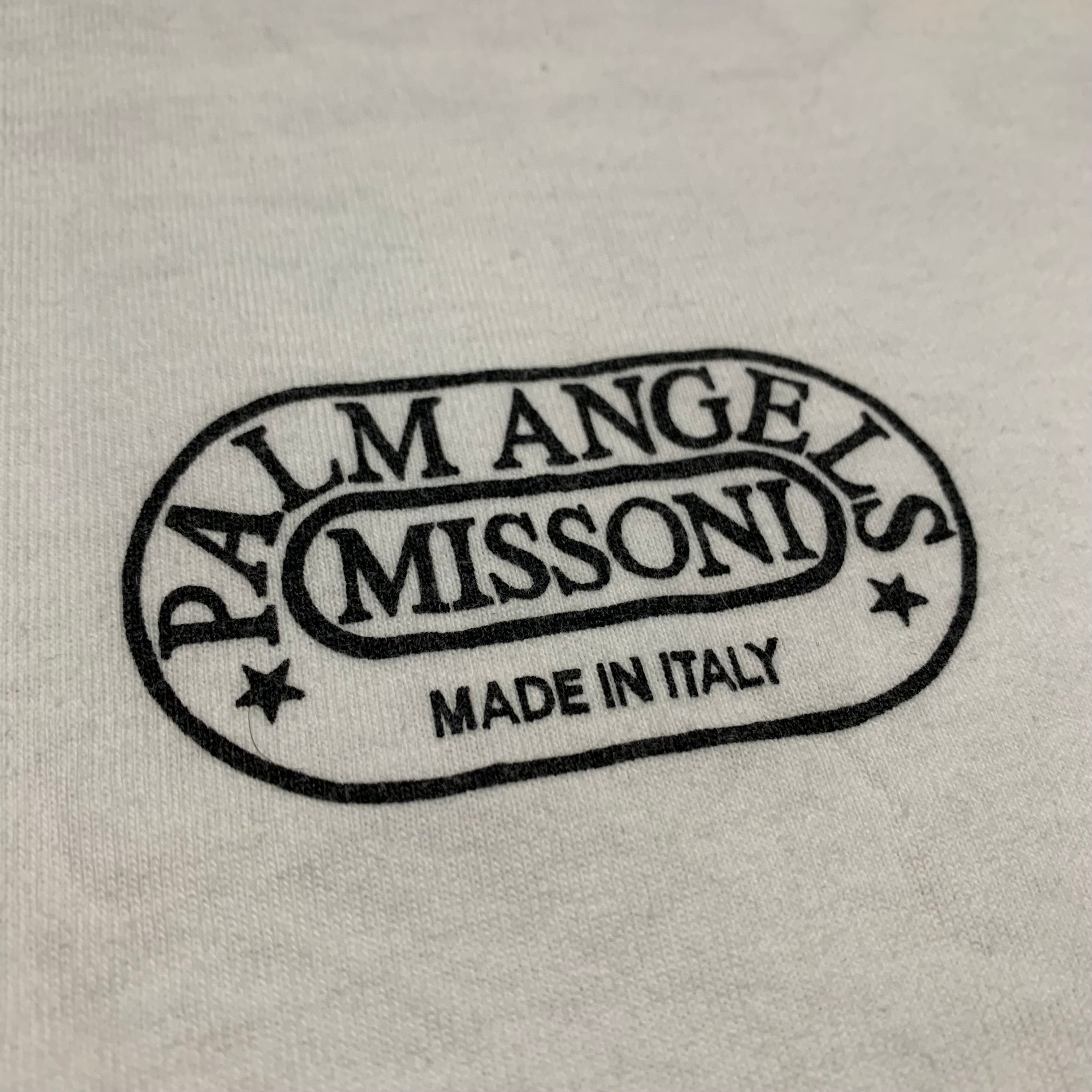 Palm Angels Large Missoni Spray Paint White Tee