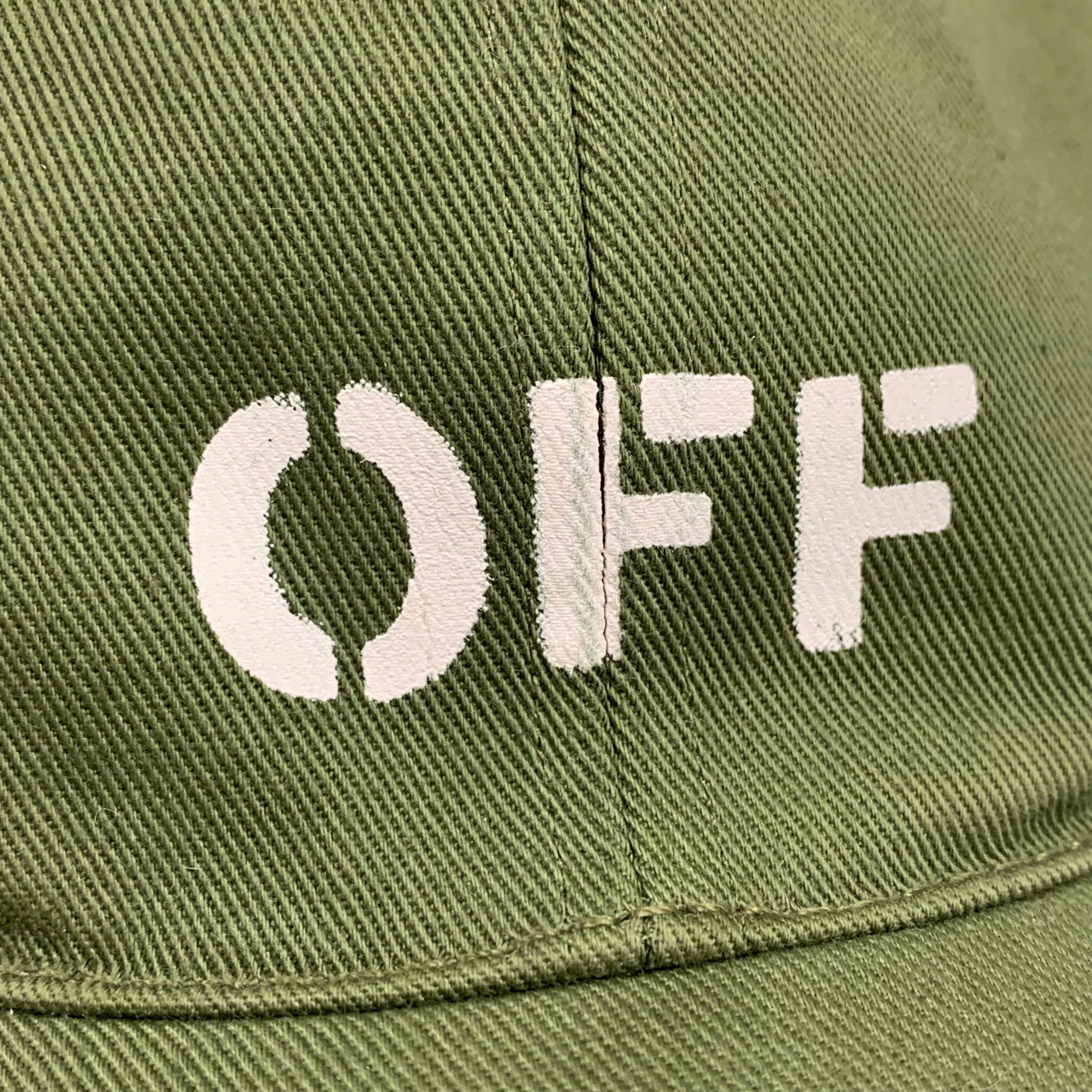 Off White Hat 'Off' Graphic Khaki Green Baseball Cap Virgil Abloh