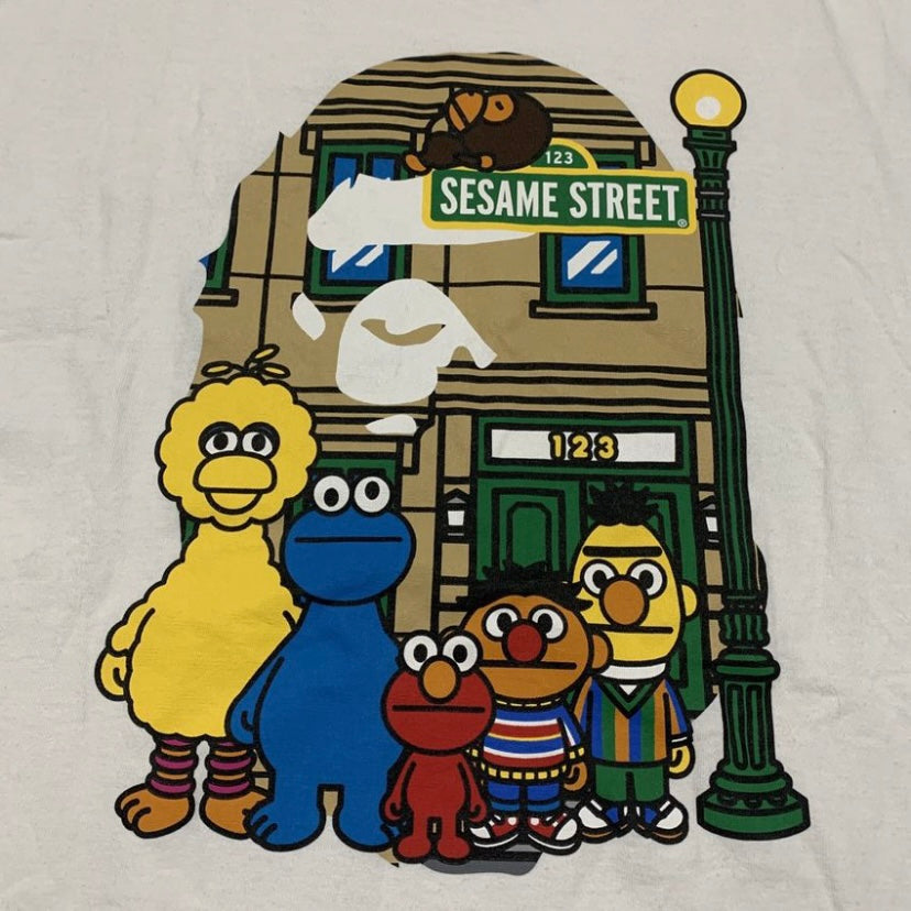 Bape Large Sesame Street Ape Head White Tee A Bathing Ape