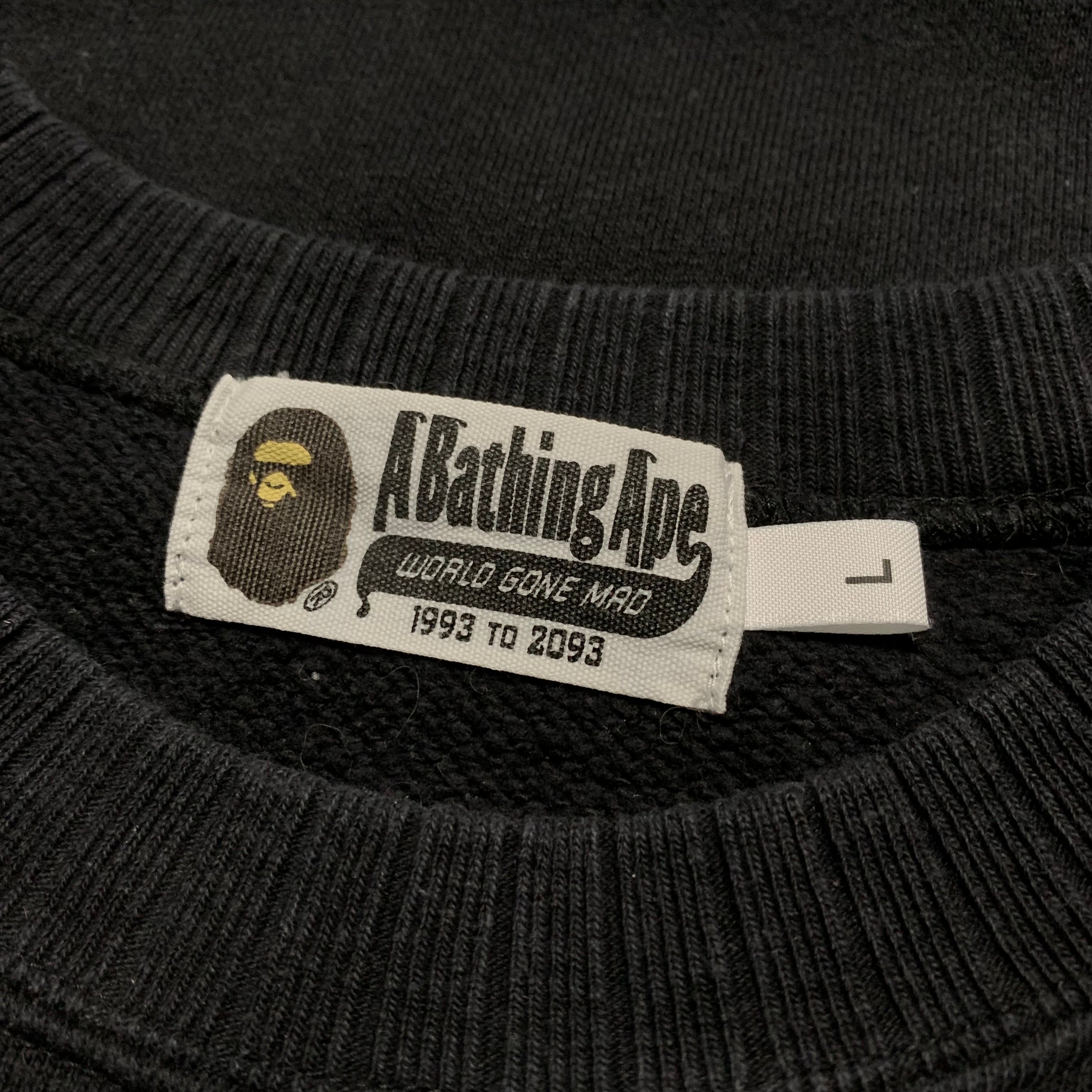 Bape Large College Black Crewneck Sweatshirt A Bathing Ape