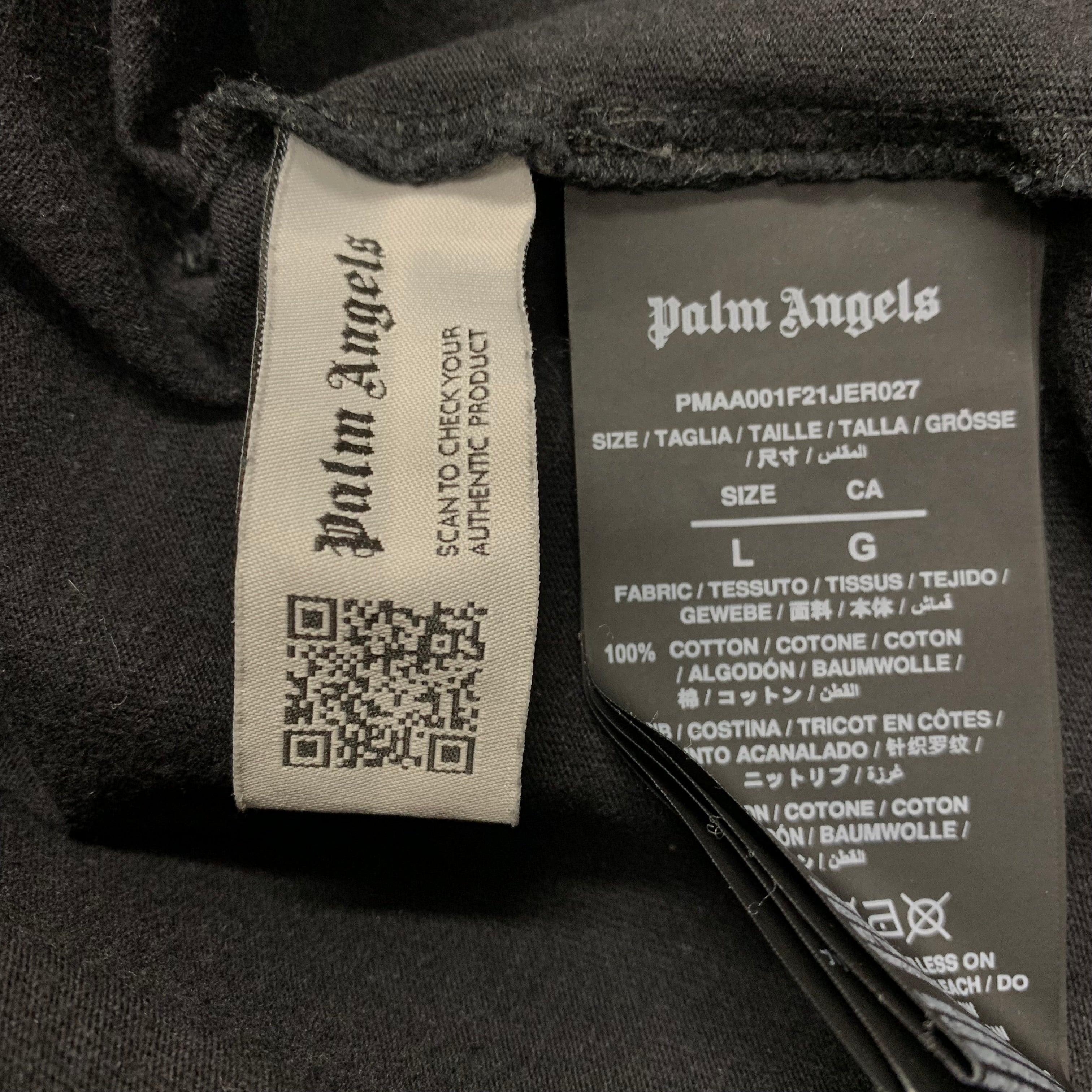 Palm Angels Large Tee Sprayed Bear Classic Black T-Shirt