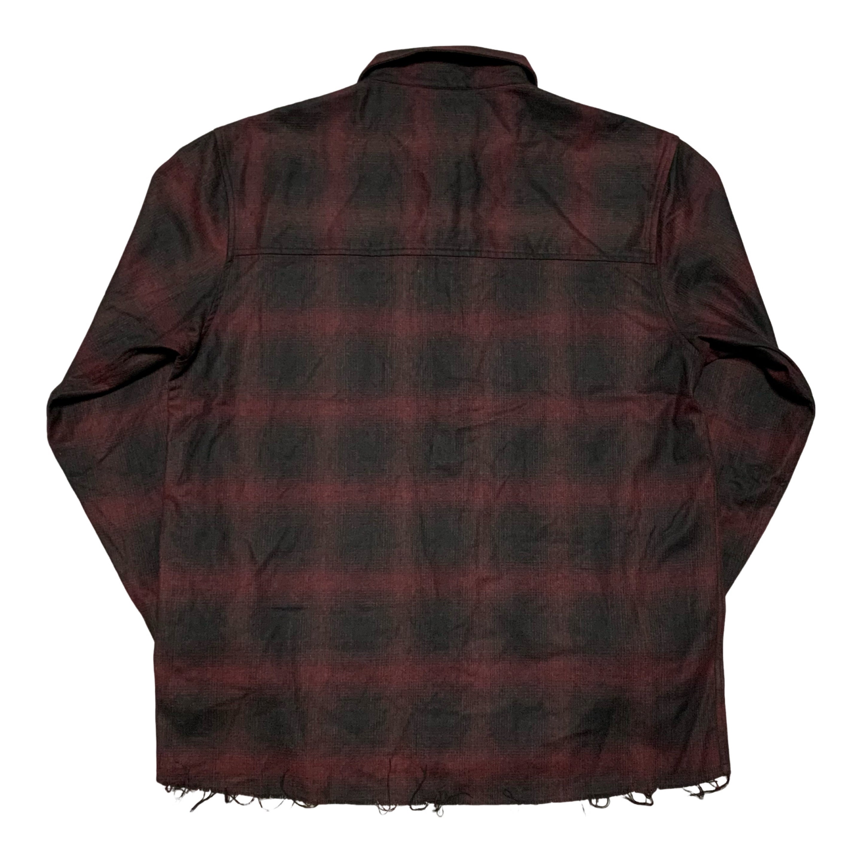 Represent Small Shirt Button Check Burgundy Shirt Top