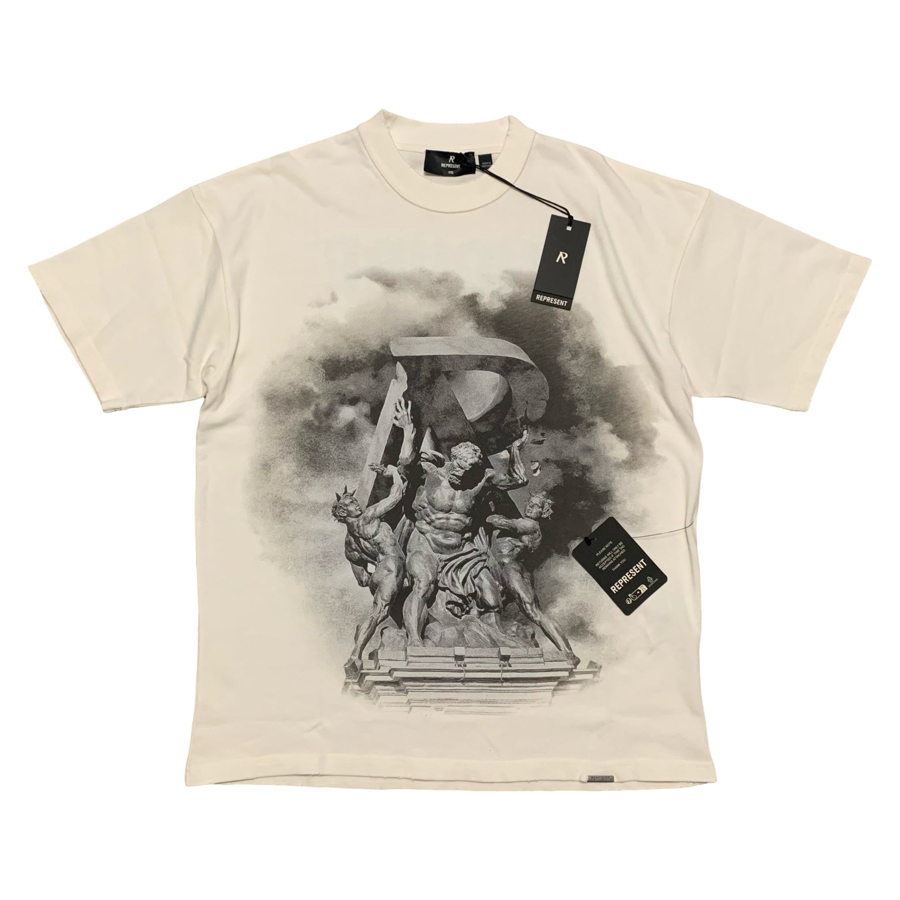 Represent XXS Atlas Flat White Tee