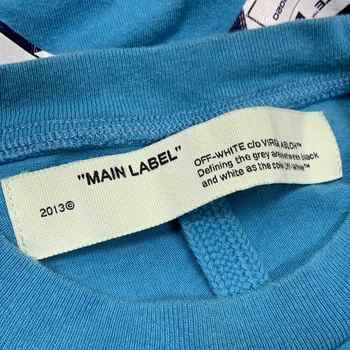 Off White Large Tee Airport Arrows Blue T-Shirt Virgil Abloh