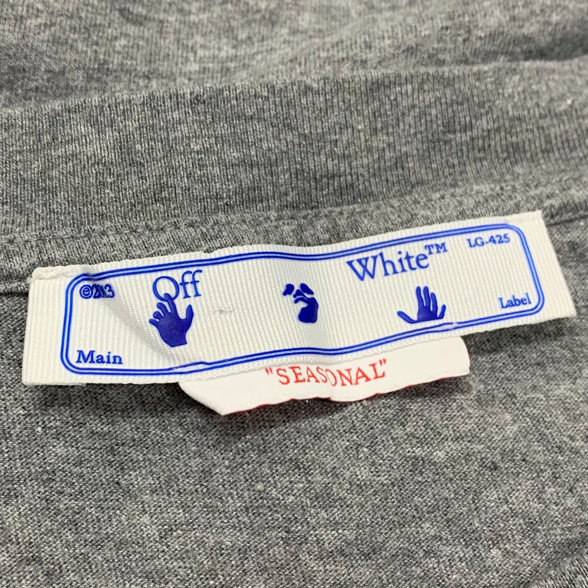 Off White XL Tee Paint Script Arrows Grey T-Shirt Virgil Abloh